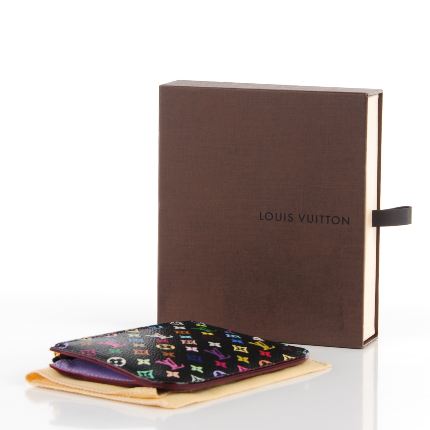 LOUIS VUITTON Multicolor Key Pouch Black Violette 117938