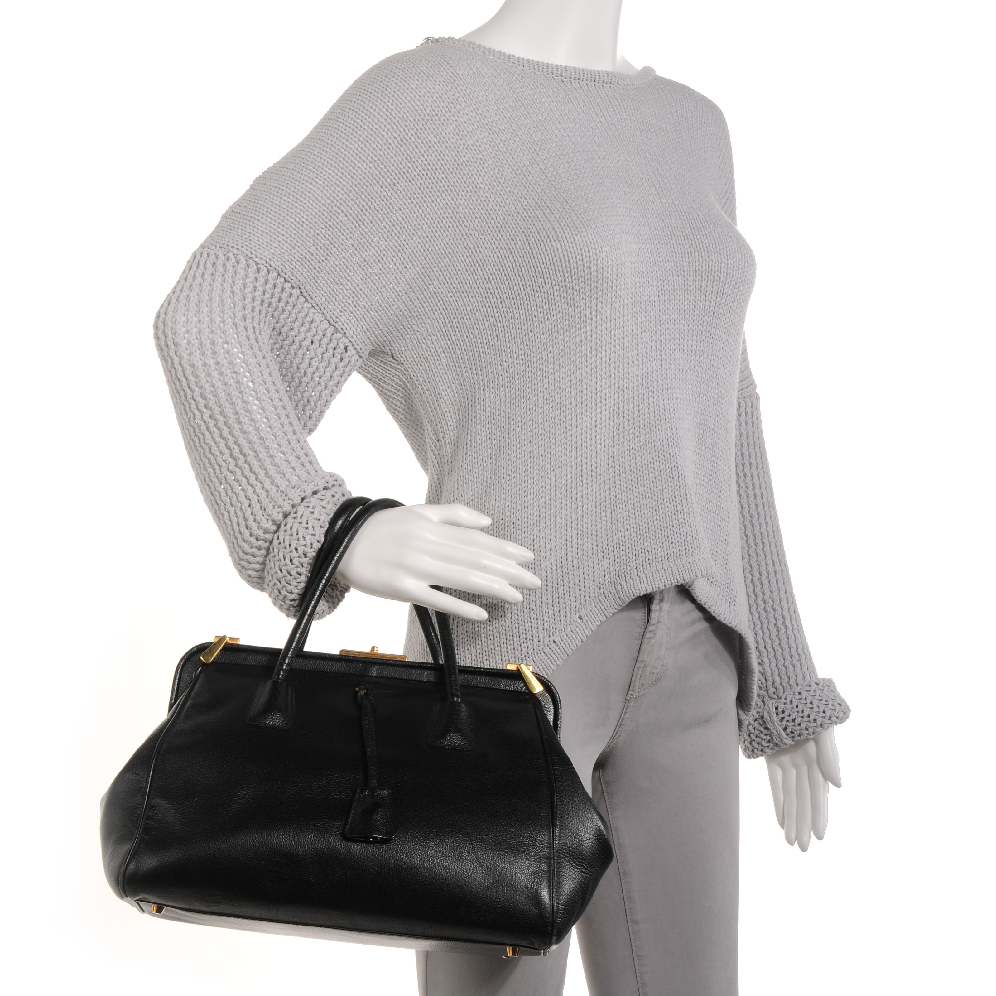prada doctor bag leather