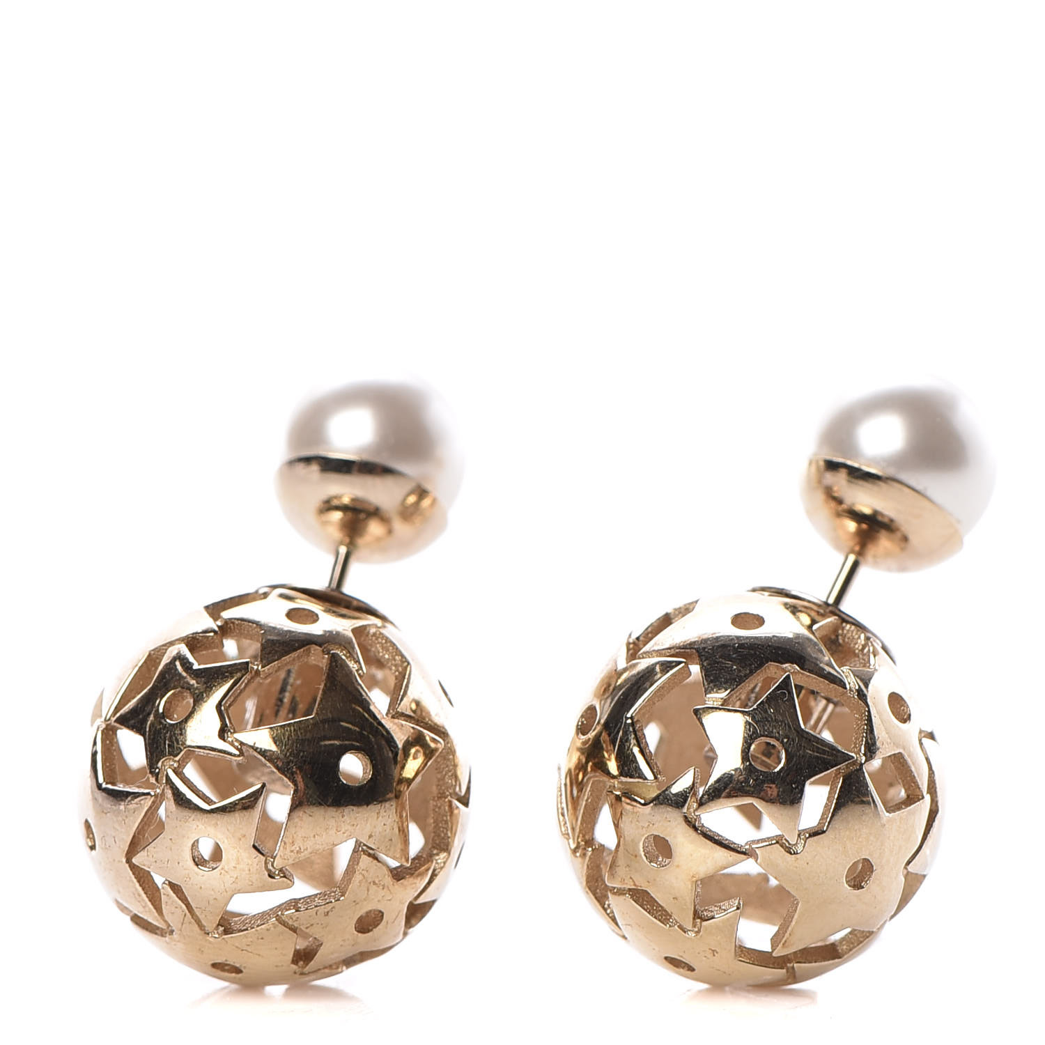 CHRISTIAN DIOR Star Pearl Mise En Dior Tribal Earrings Gold 400954 ...