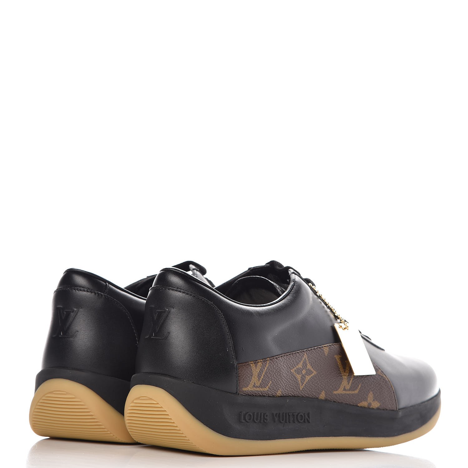 LOUIS VUITTON X SUPREME Calfskin Monogram Mens Supreme Sneakers 7 Black 317944