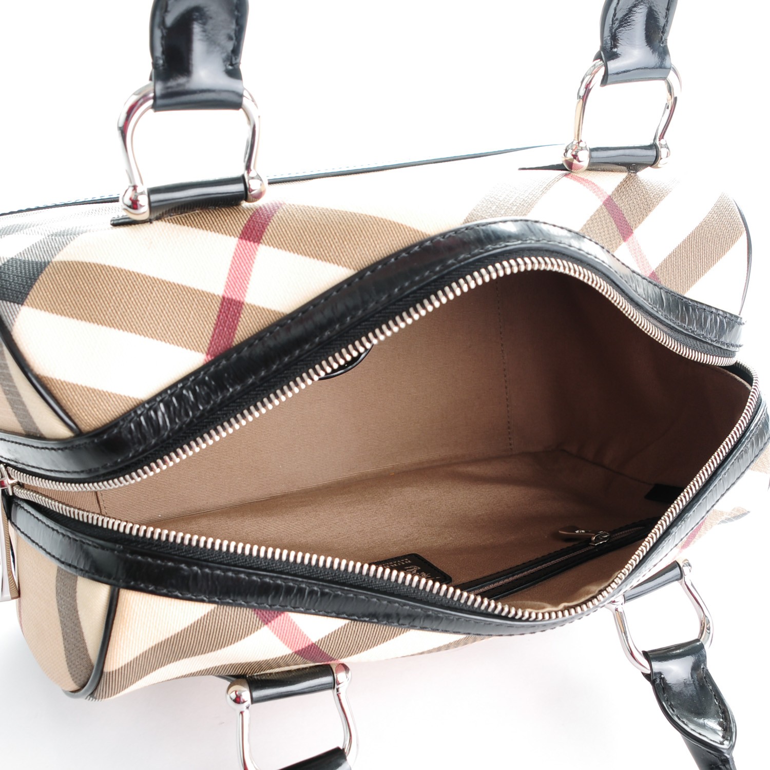 BURBERRY Nova Check Bowling Bag Black 155109