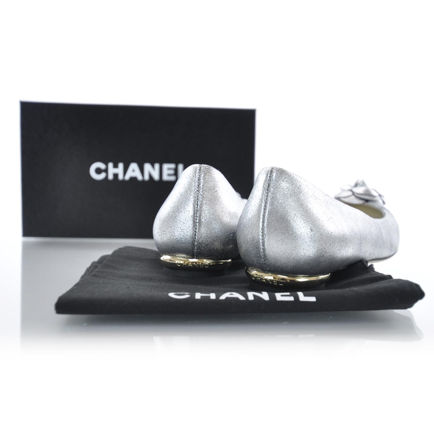 chanel camellia ballet flats