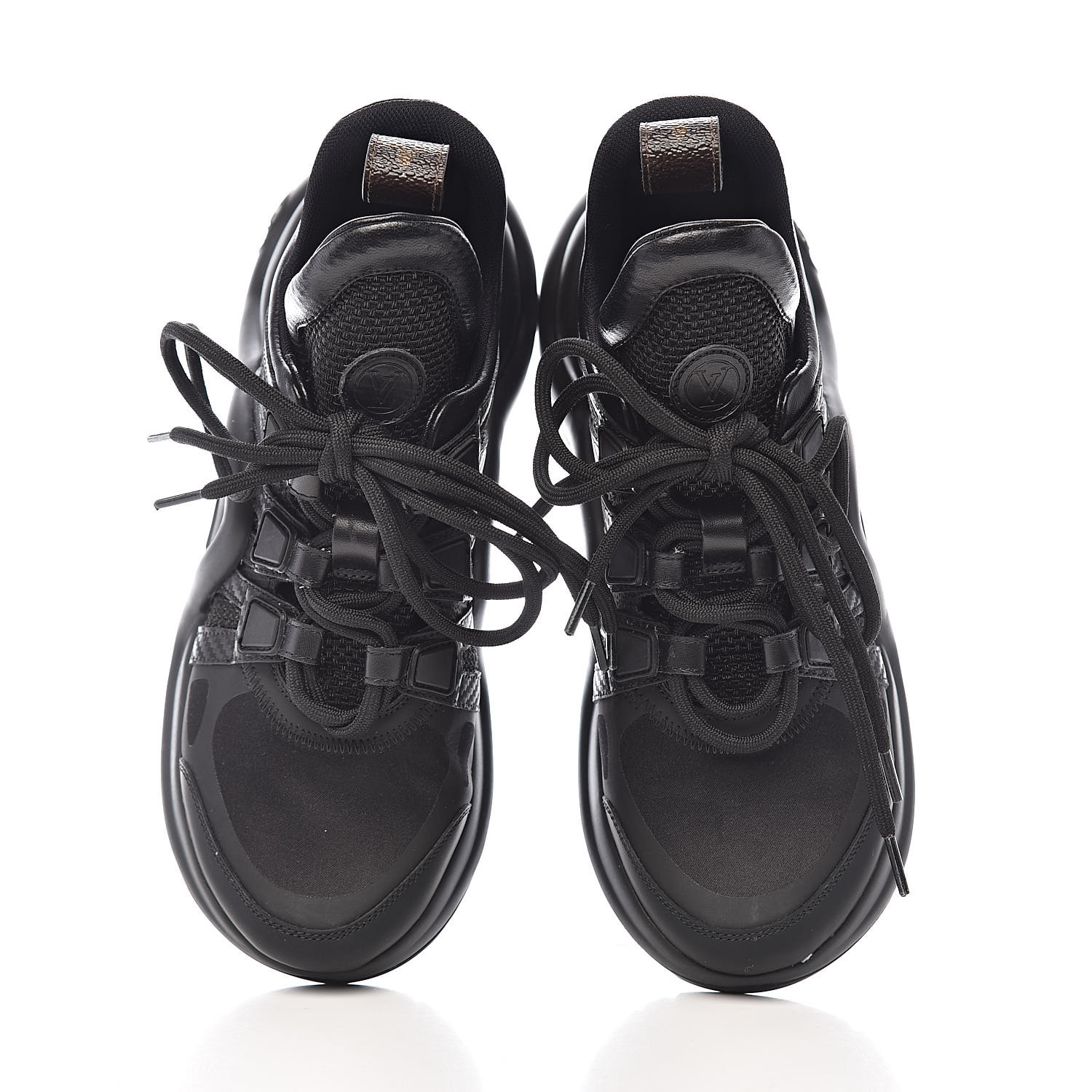LOUIS VUITTON Calfskin Technical Nylon LV Archlight Sneakers 34 Black 526109