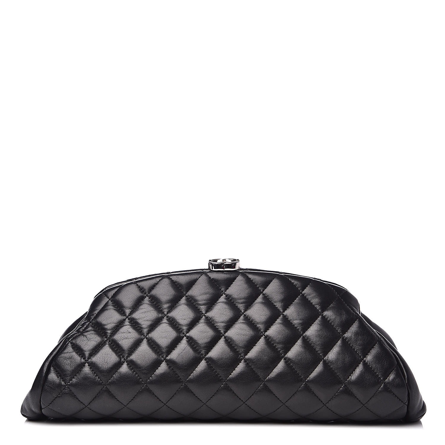CHANEL Lambskin Quilted Timeless Clutch Black 524433