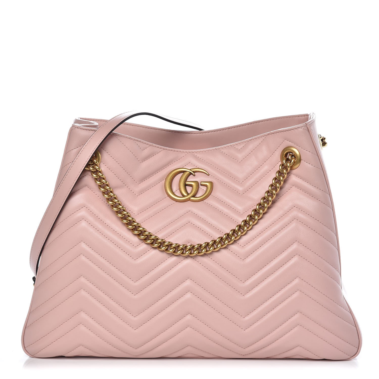 GUCCI Calfskin Matelasse Medium GG Marmont Shoulder Bag Light Pink 348345