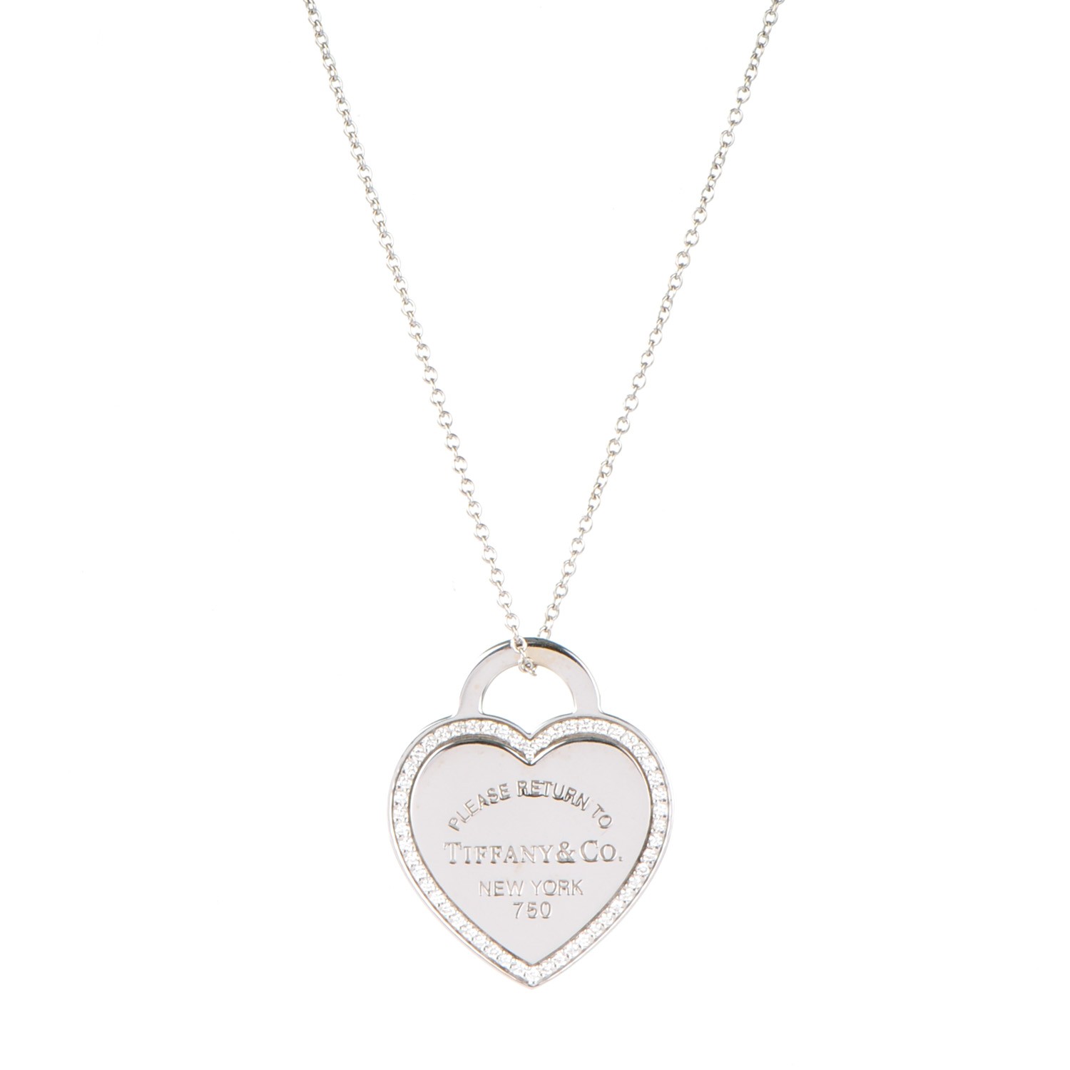 tiffany white gold heart necklace