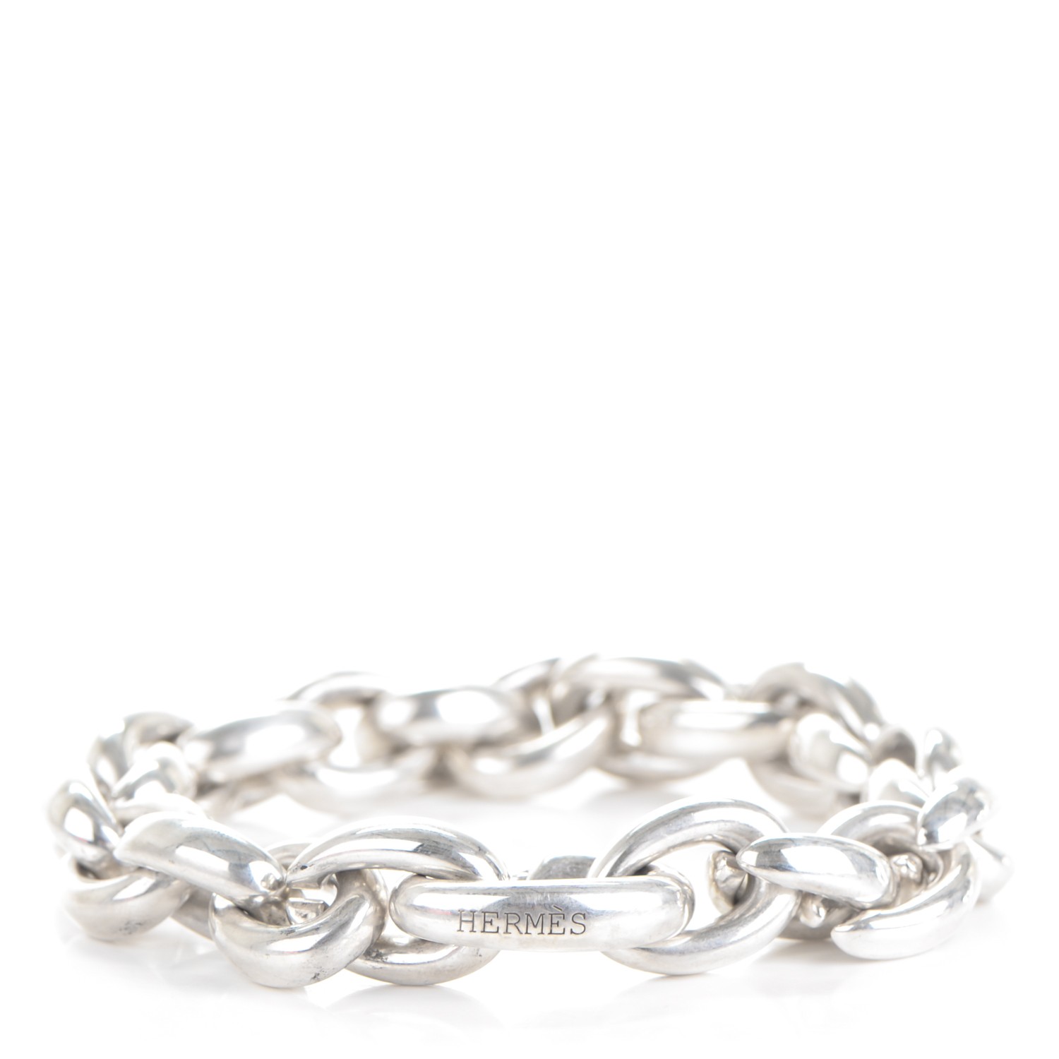 HERMES Sterling Silver Acrobat Bracelet 