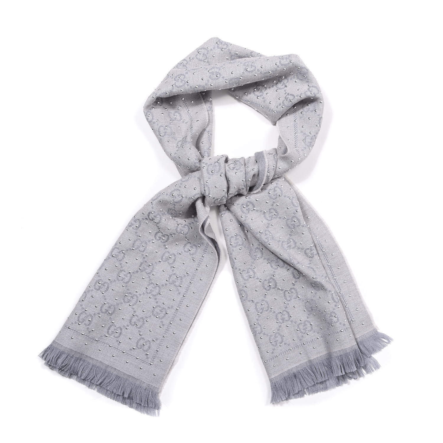 gucci jacquard scarf grey