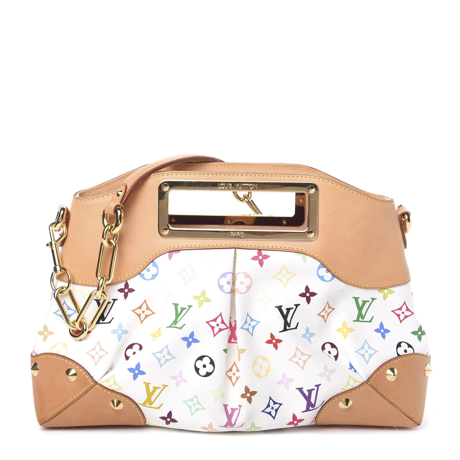 Louis Vuitton Monogram Multicolor Judy GM Handbag Shoulder Bag Black Chain 2  Way
