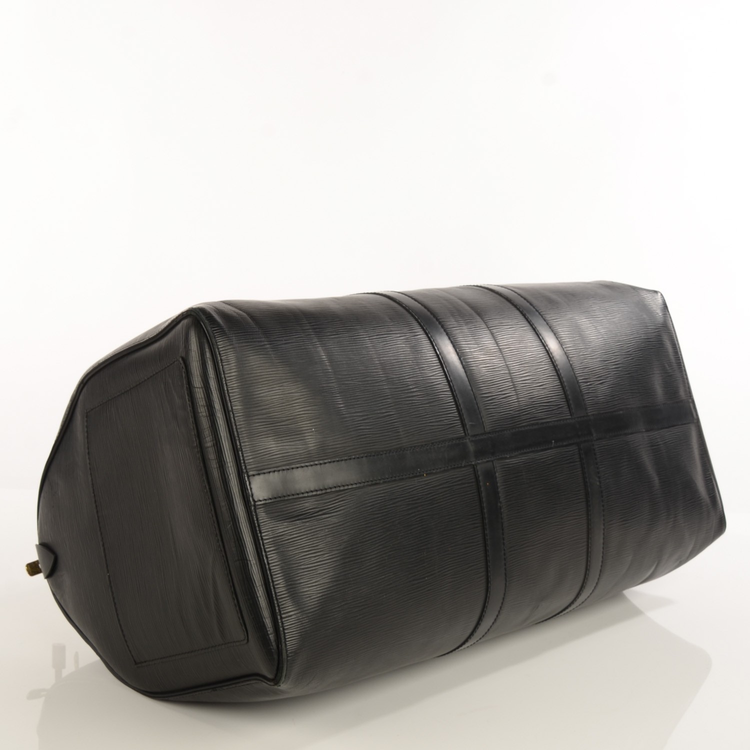 louis vuitton black epi leather keepall 55