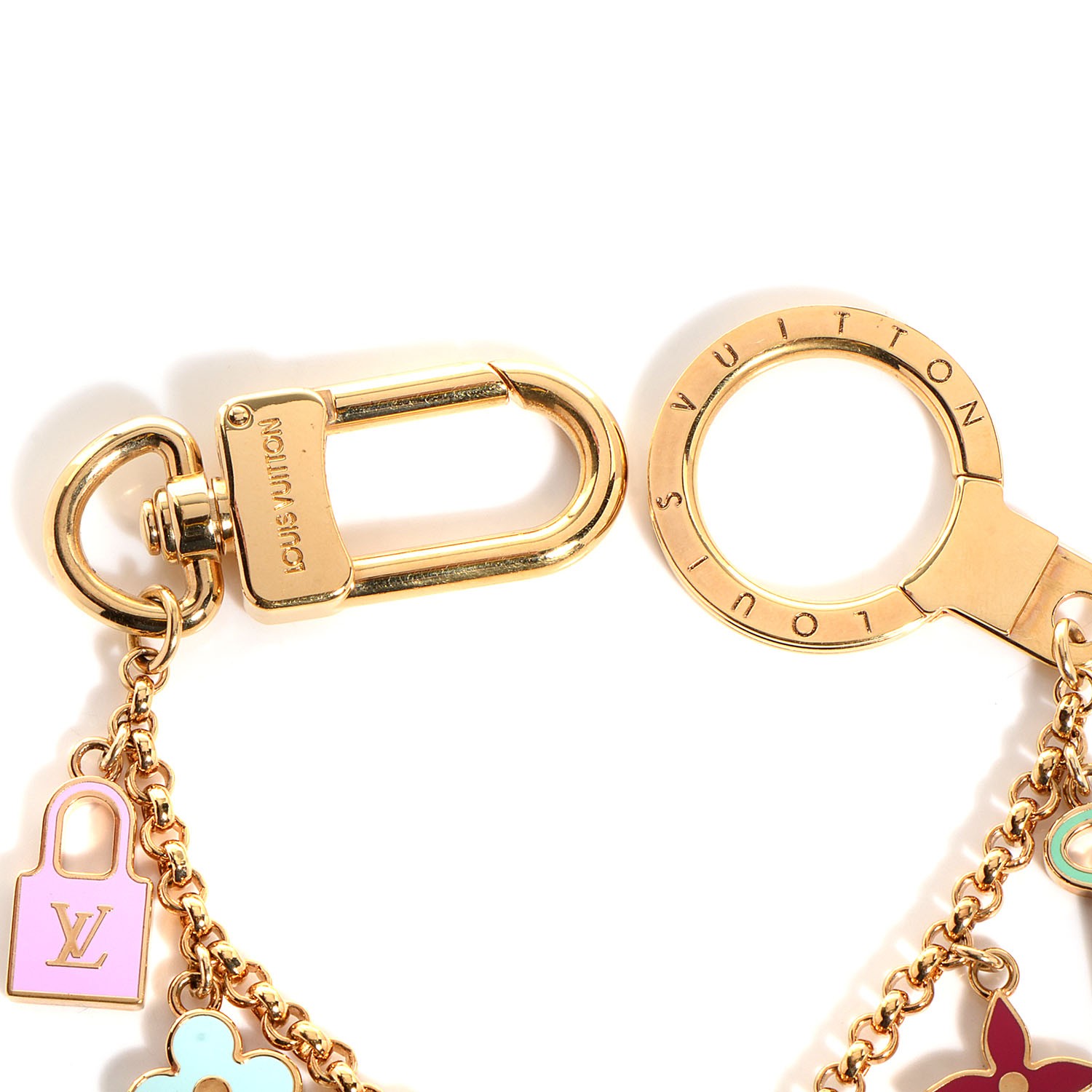 LOUIS VUITTON Enamel Pretty Charms Key Chain Holder Bag Charm 92801