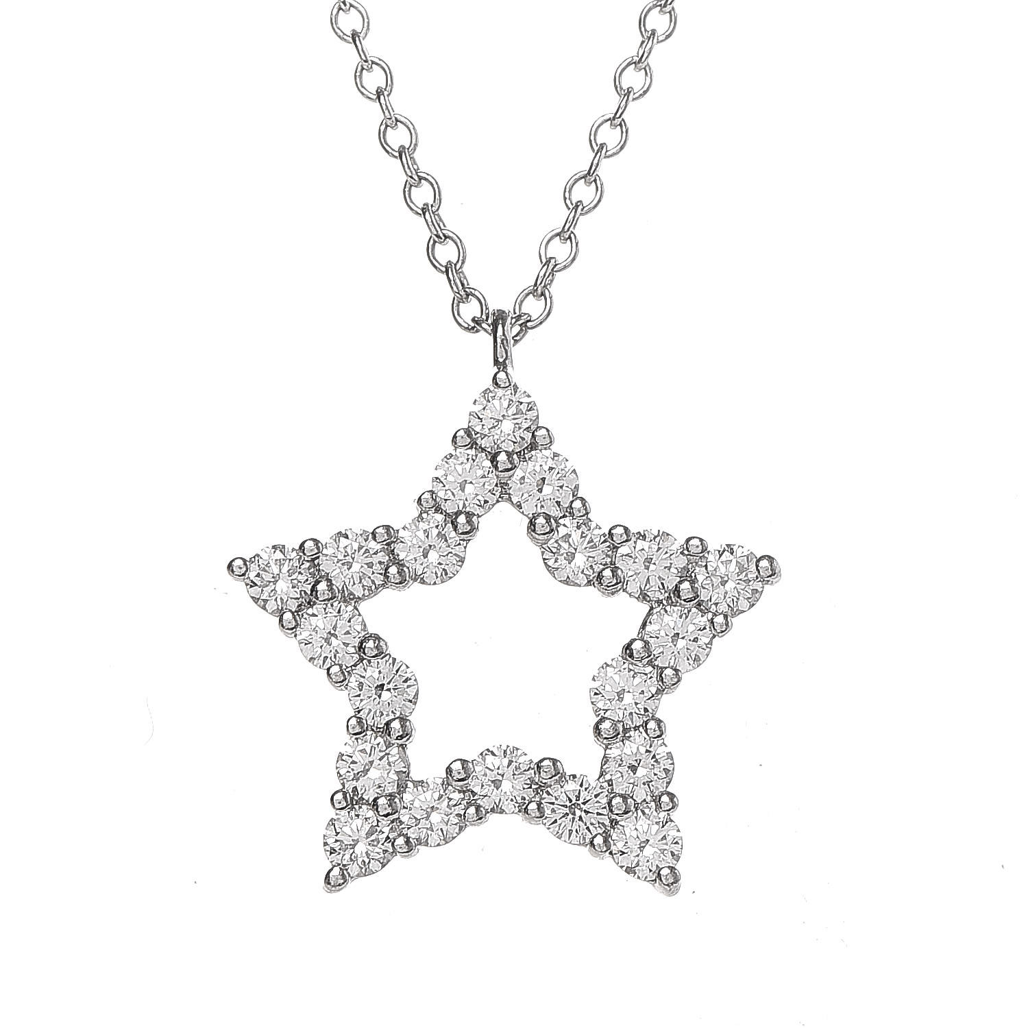 TIFFANY Platinum Diamond Star Pendant Necklace 396791