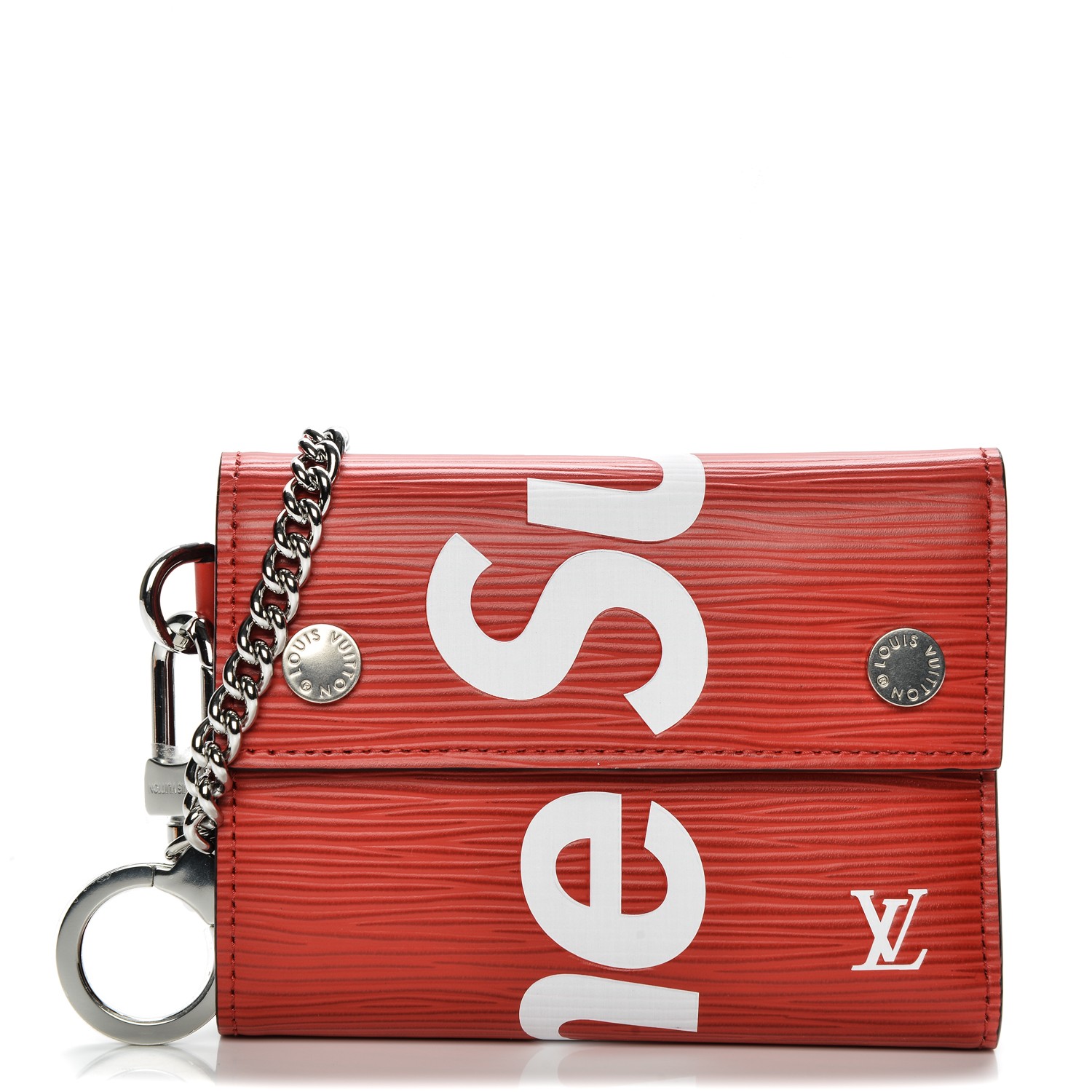 LOUIS VUITTON X Supreme Epi Chain Wallet Red 202468