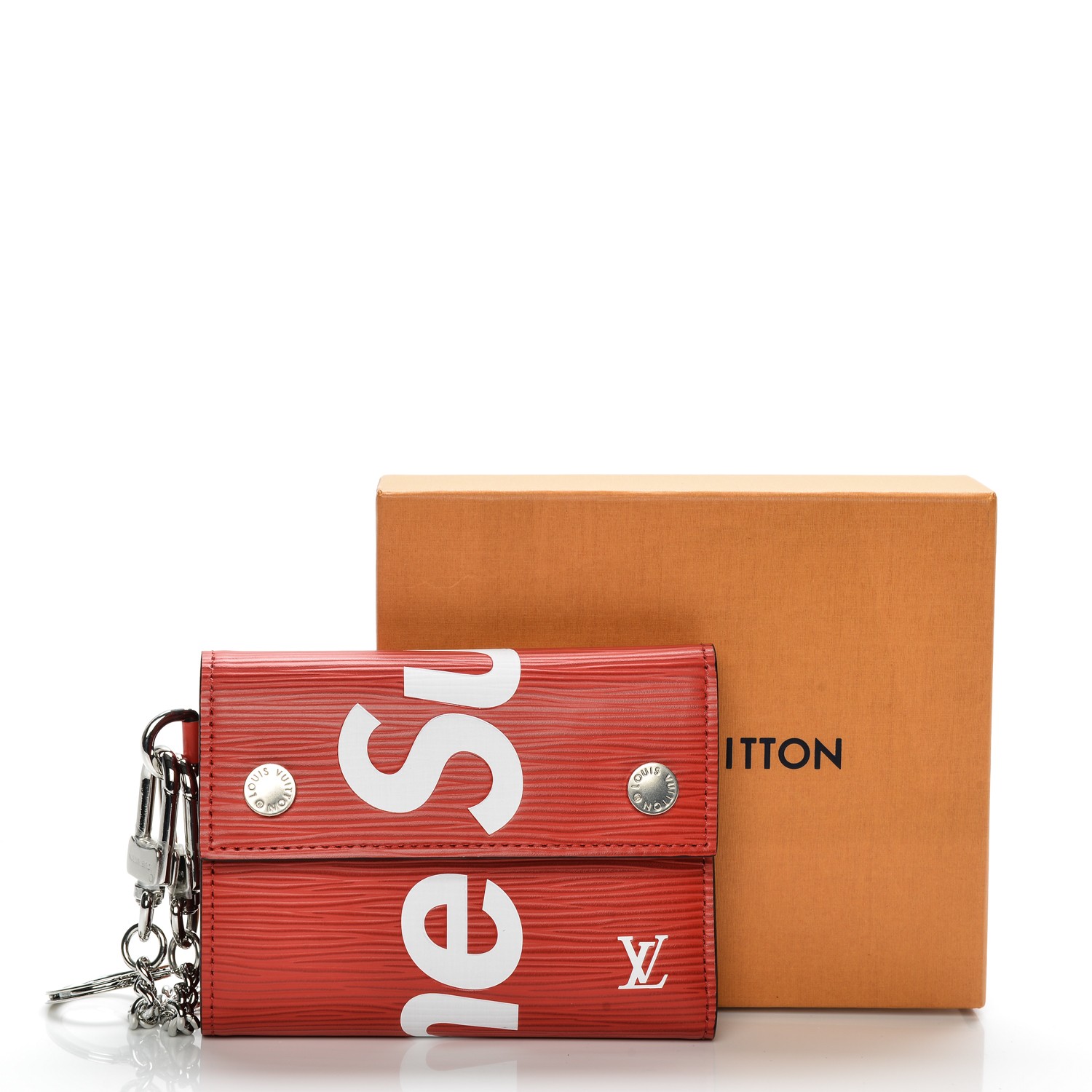 Louis Vuitton, Supreme Chain Wallet Epi Red