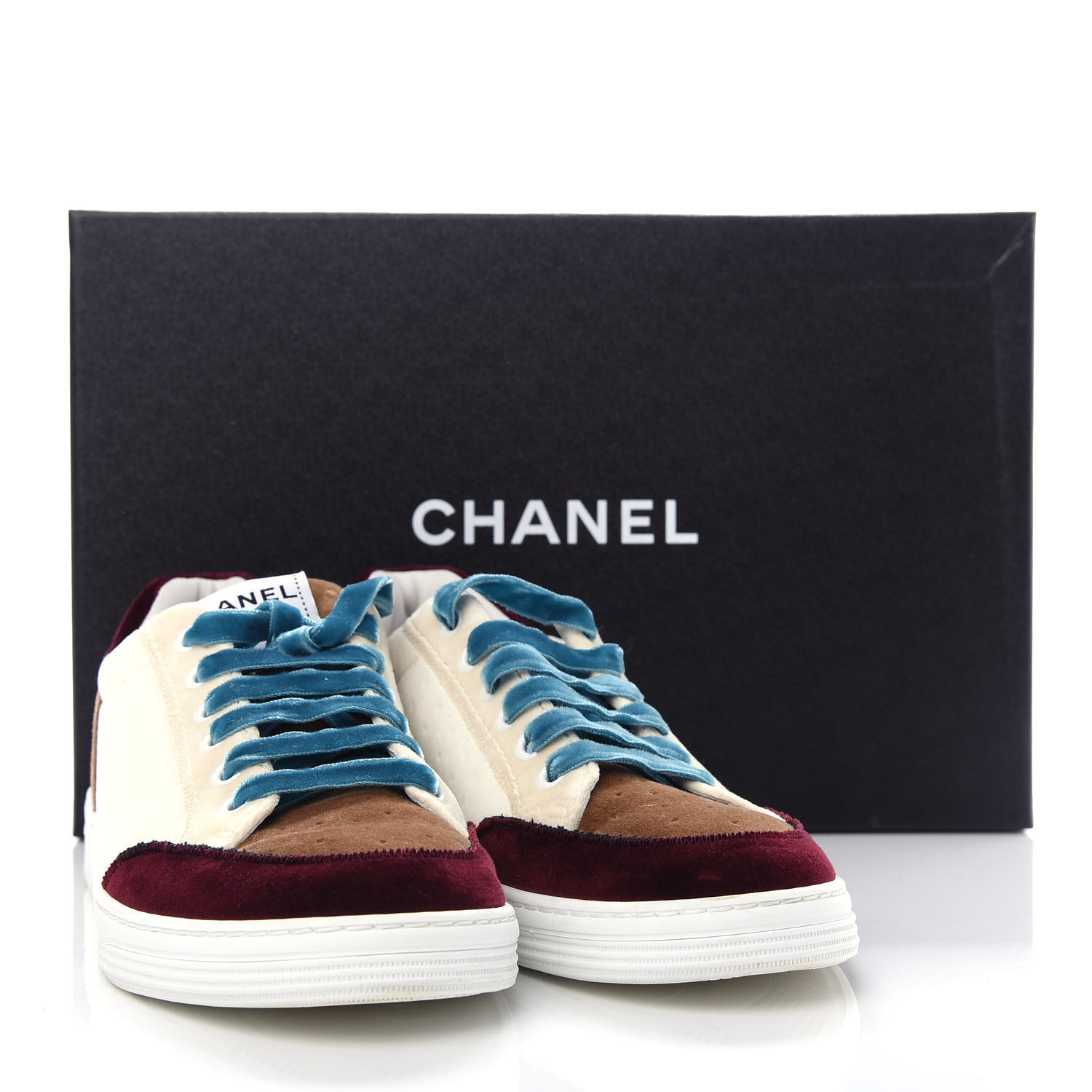 chanel calfskin velvet sneakers