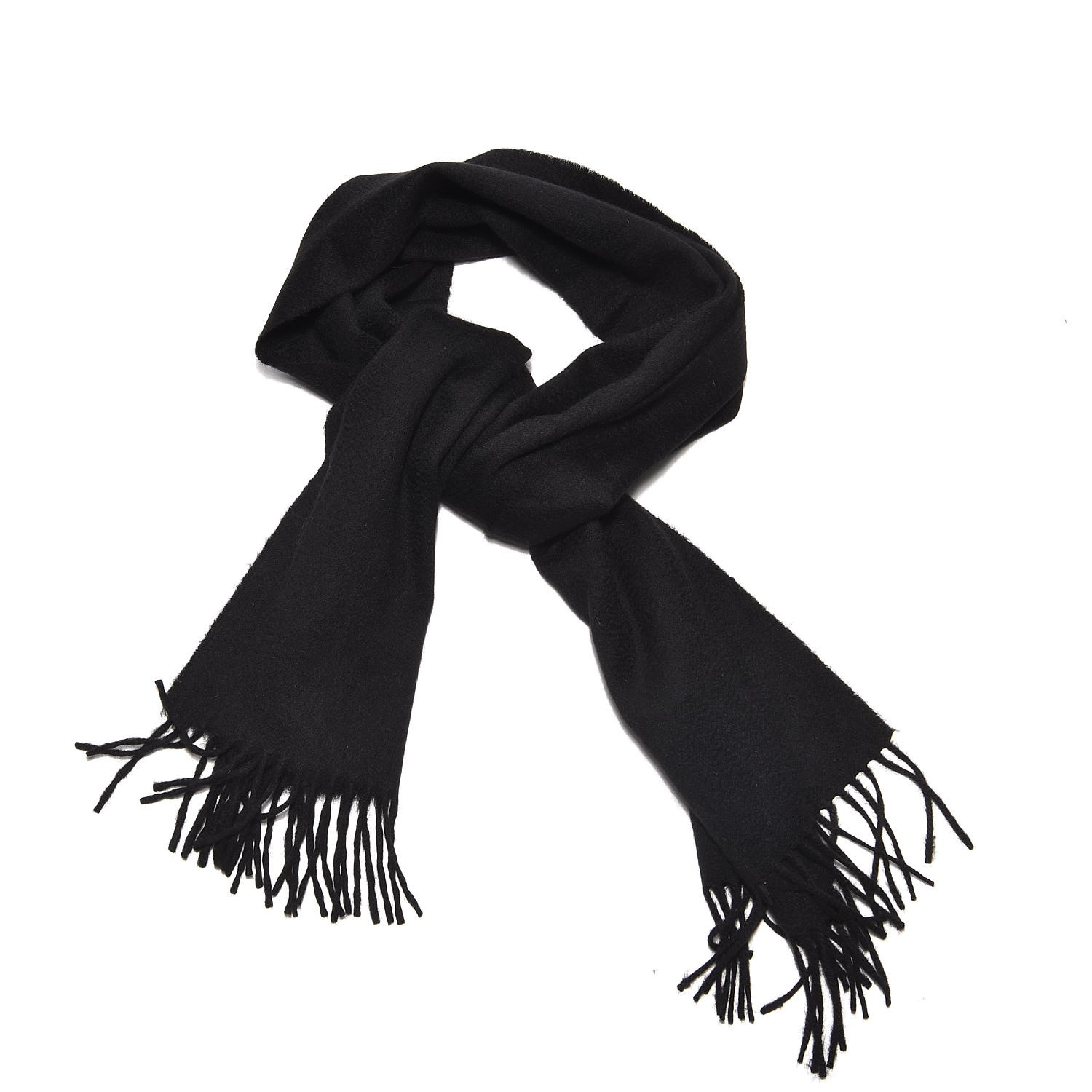 HERMES Cashmere Scarf Black 324710