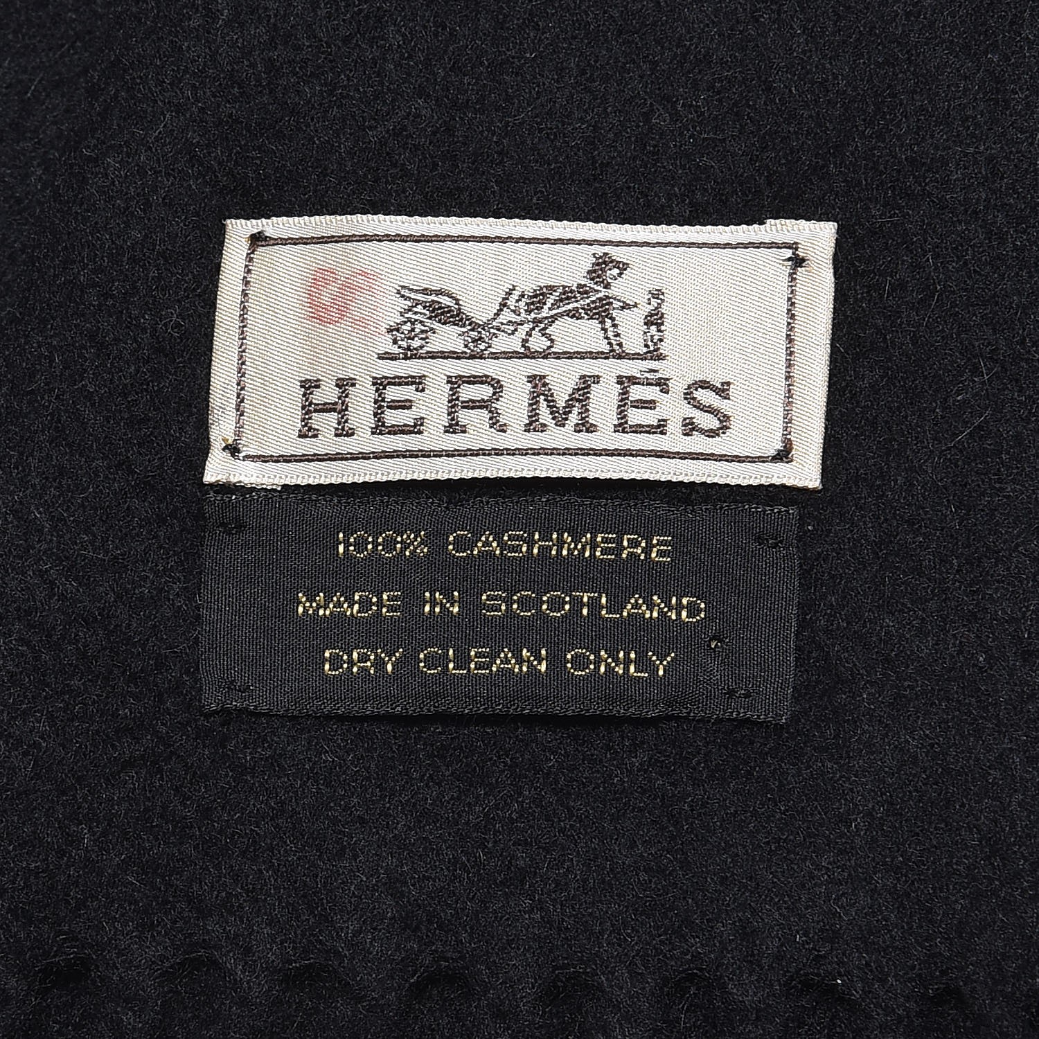 HERMES Cashmere Scarf Black 324710