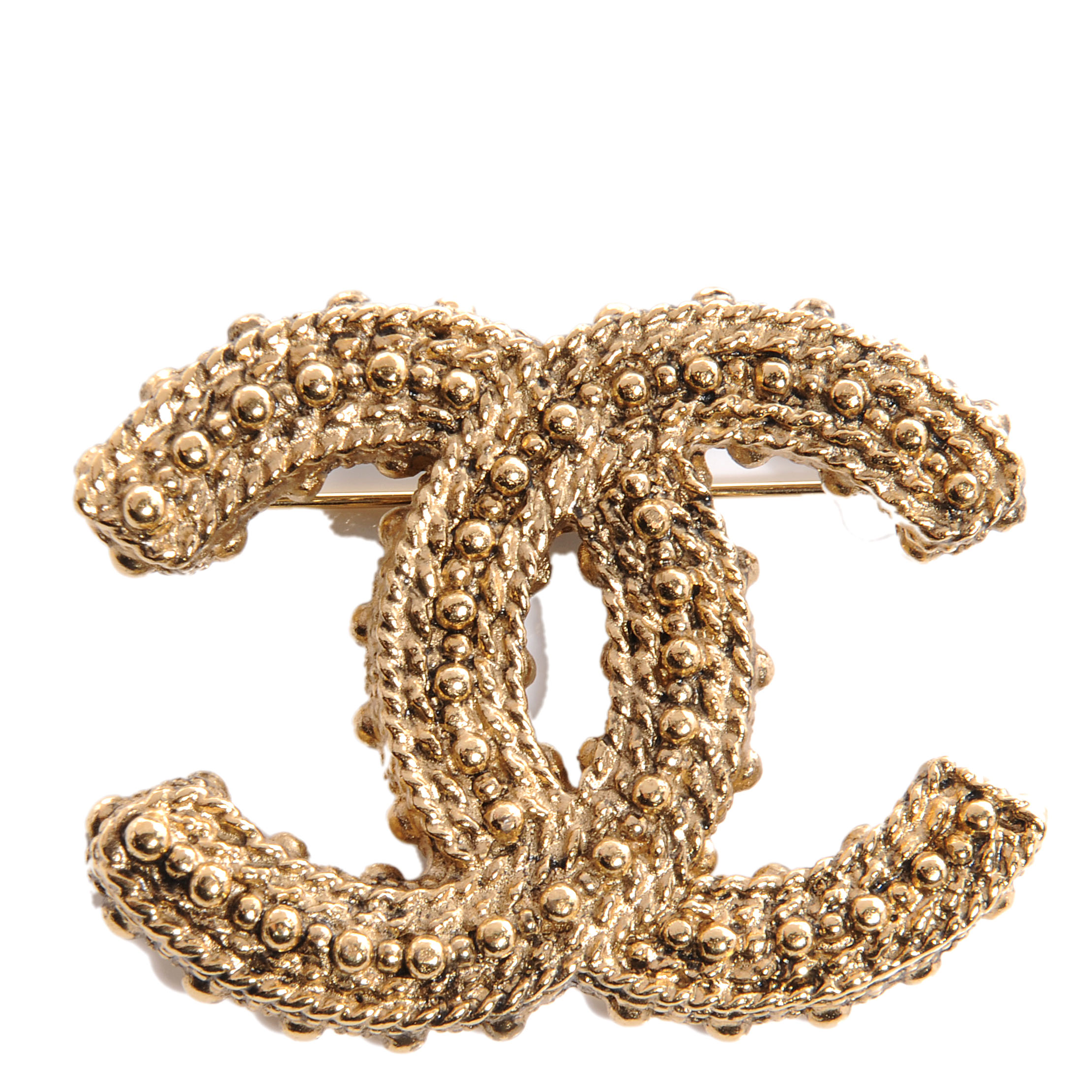 CHANEL Large CC Brooch Gold 67031