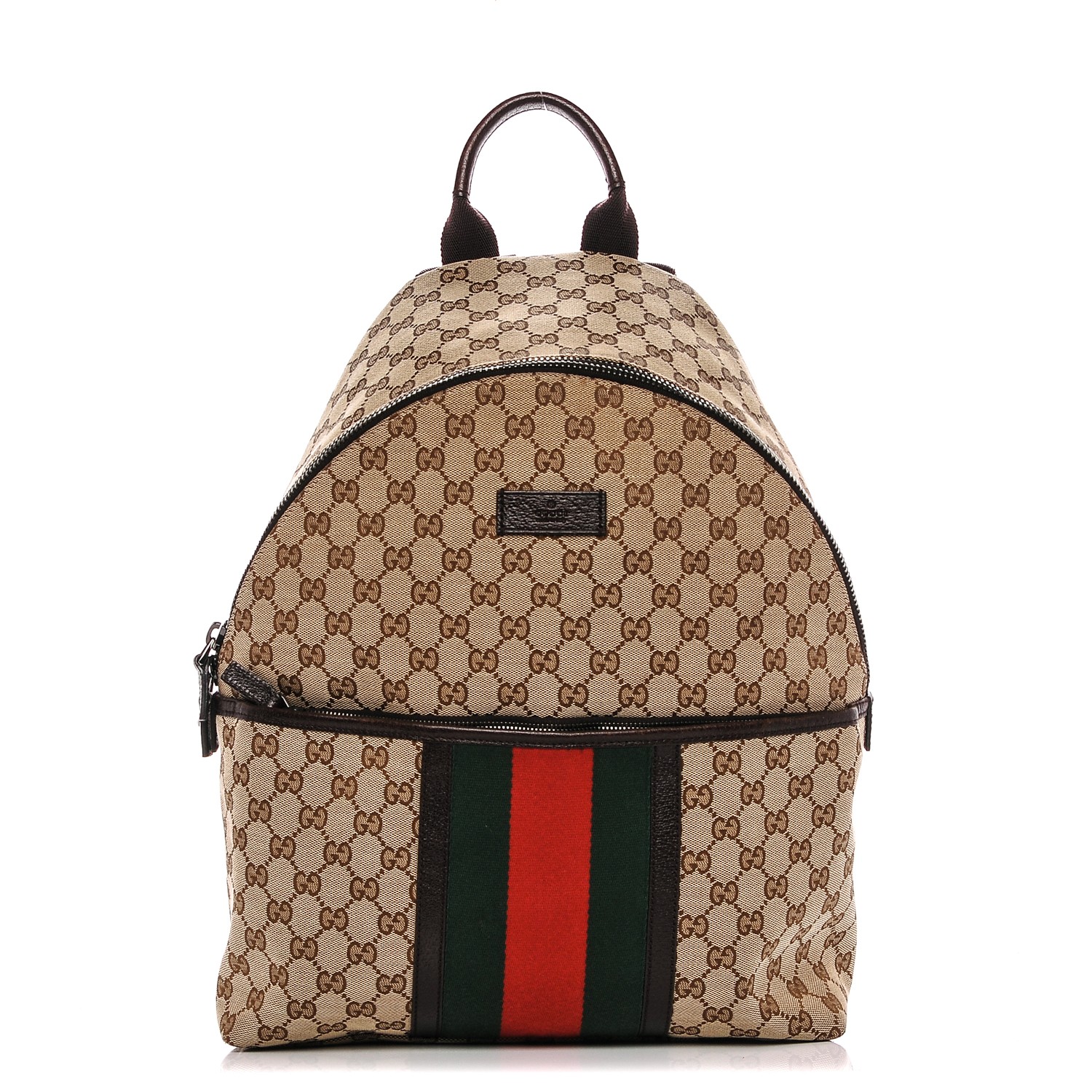 GUCCI Monogram Medium Web Backpack Brown 184534