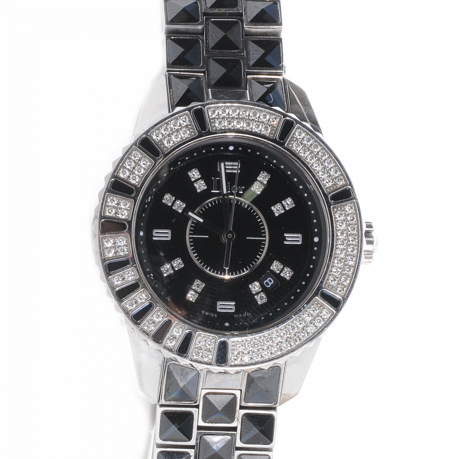CHRISTIAN DIOR Stainless Steel 33mm Diamond Sapphire Christal Watch