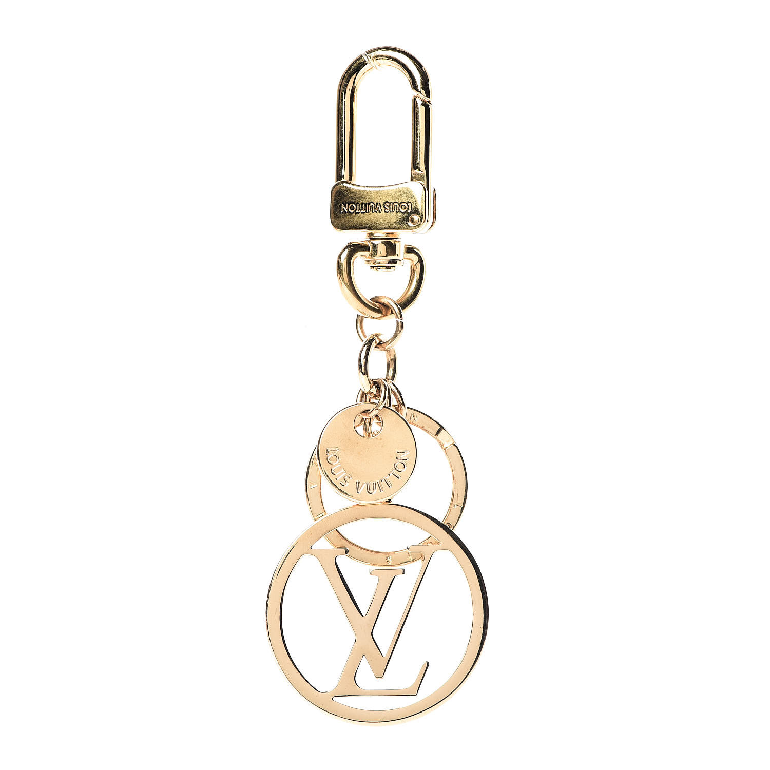 LOUIS VUITTON LV Circle Bag Charm Key Holder Gold 368796