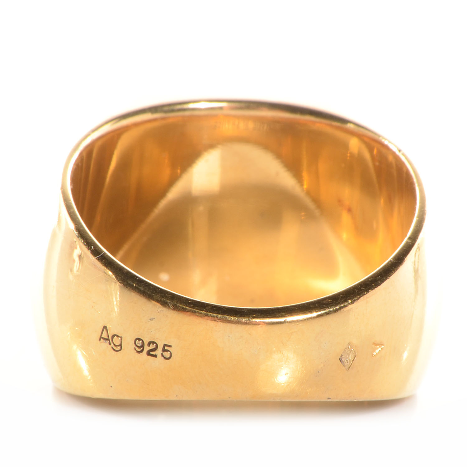 Louis Vuitton Mens Gold Monogram Signet Ring