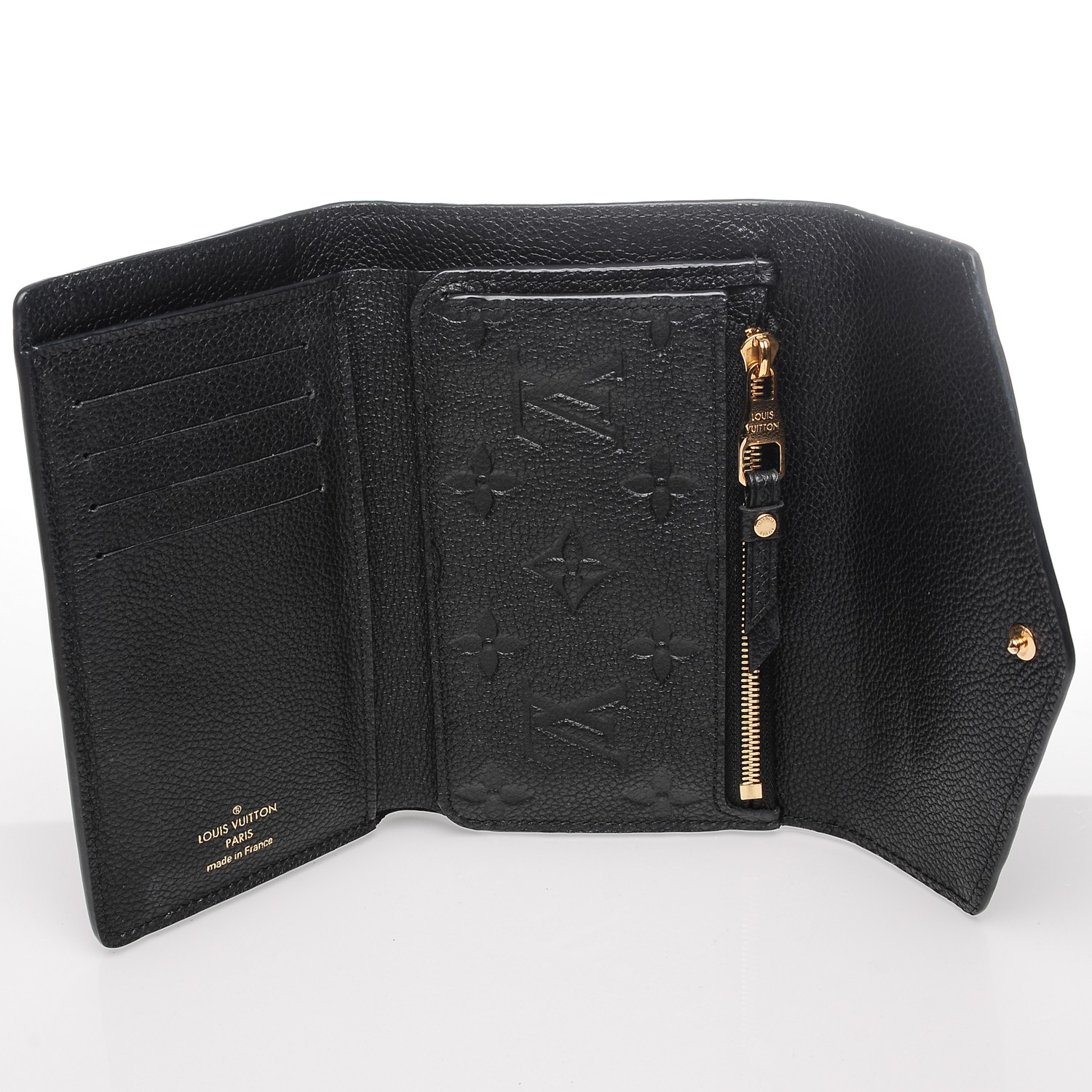 LOUIS VUITTON Empreinte Compact Curieuse Wallet Black 221709