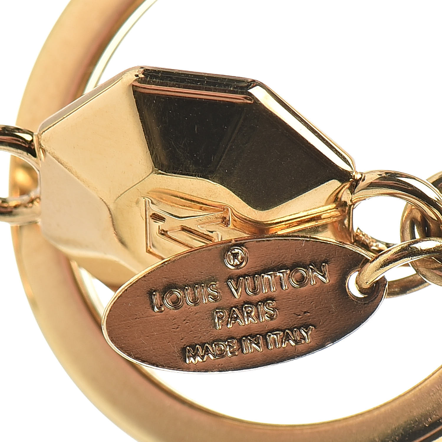 LOUIS VUITTON LV Facettes Bag Charm Key Holder Gold 518359