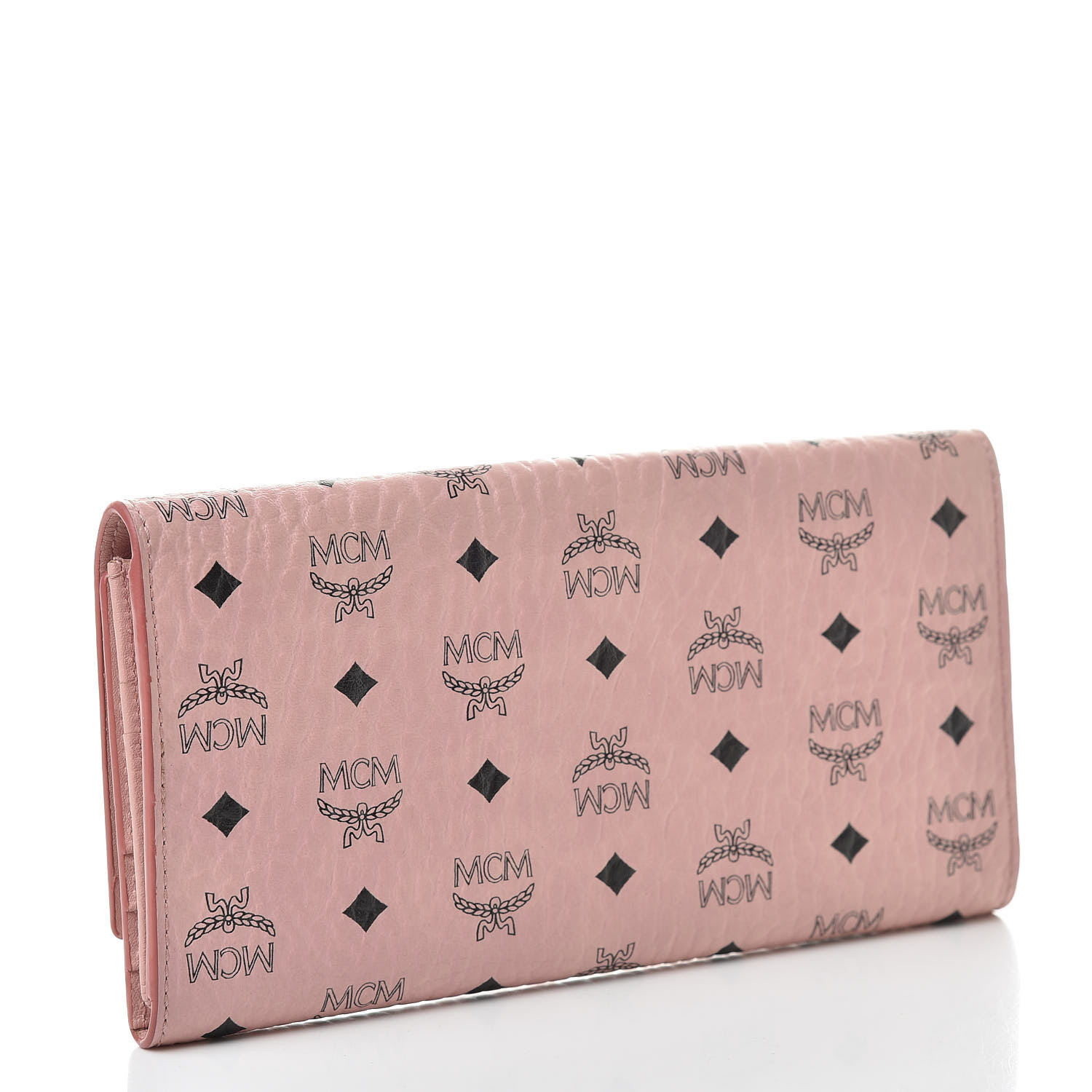 MCM Visetos Continental Flap Wallet Soft Pink 519527