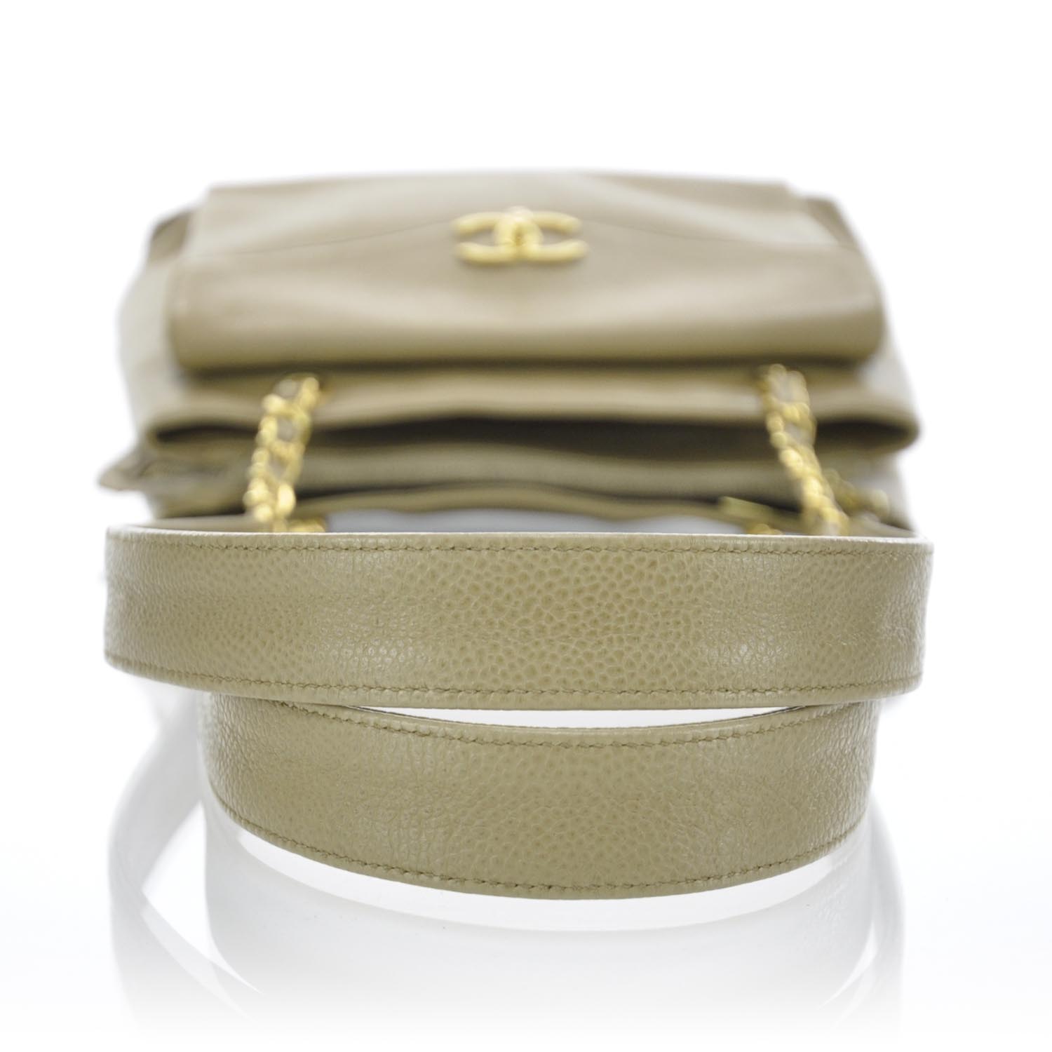 CHANEL Caviar Shoulder Bag Beige GHW 30361