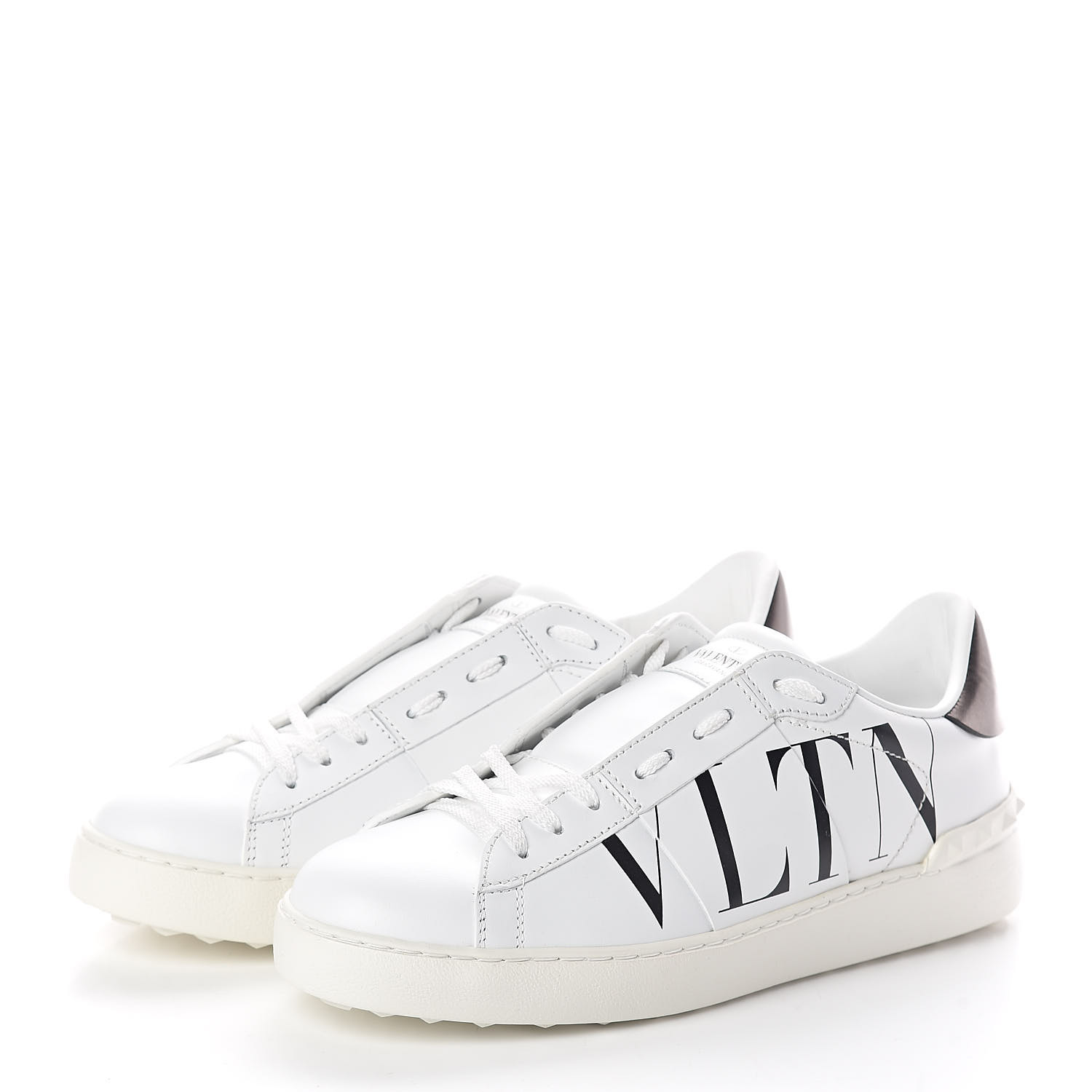 VALENTINO Calfskin VLTN Sneakers 39.5 White 499817