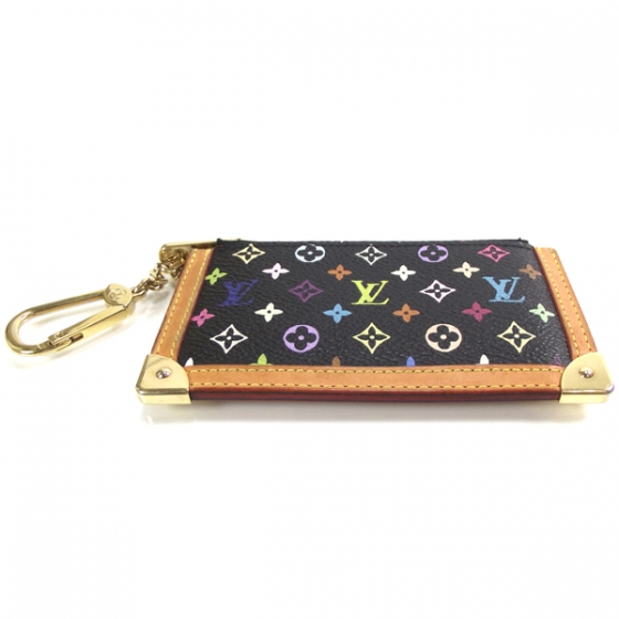 LOUIS VUITTON Monogram Multicolor Key Pouch Black 15564