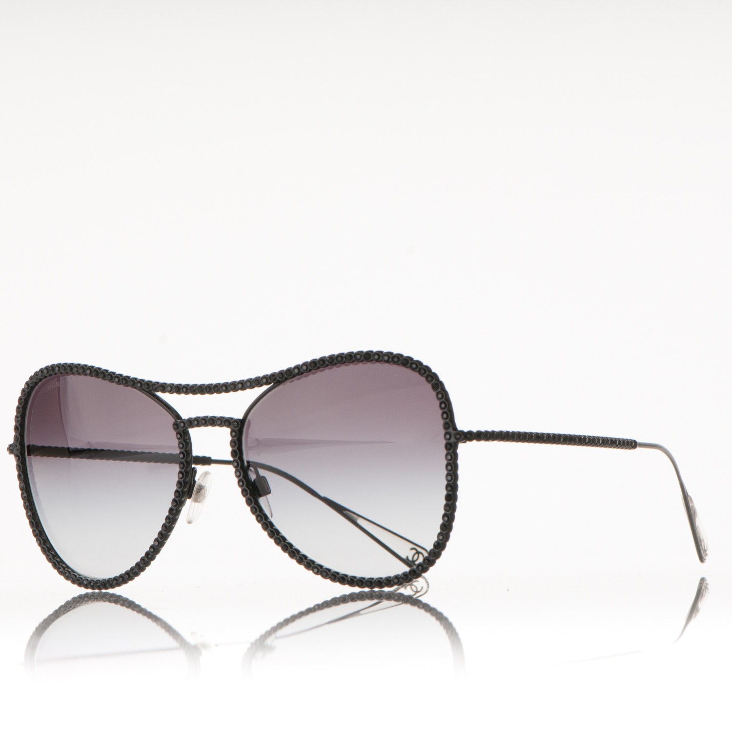 chanel gold aviator sunglasses