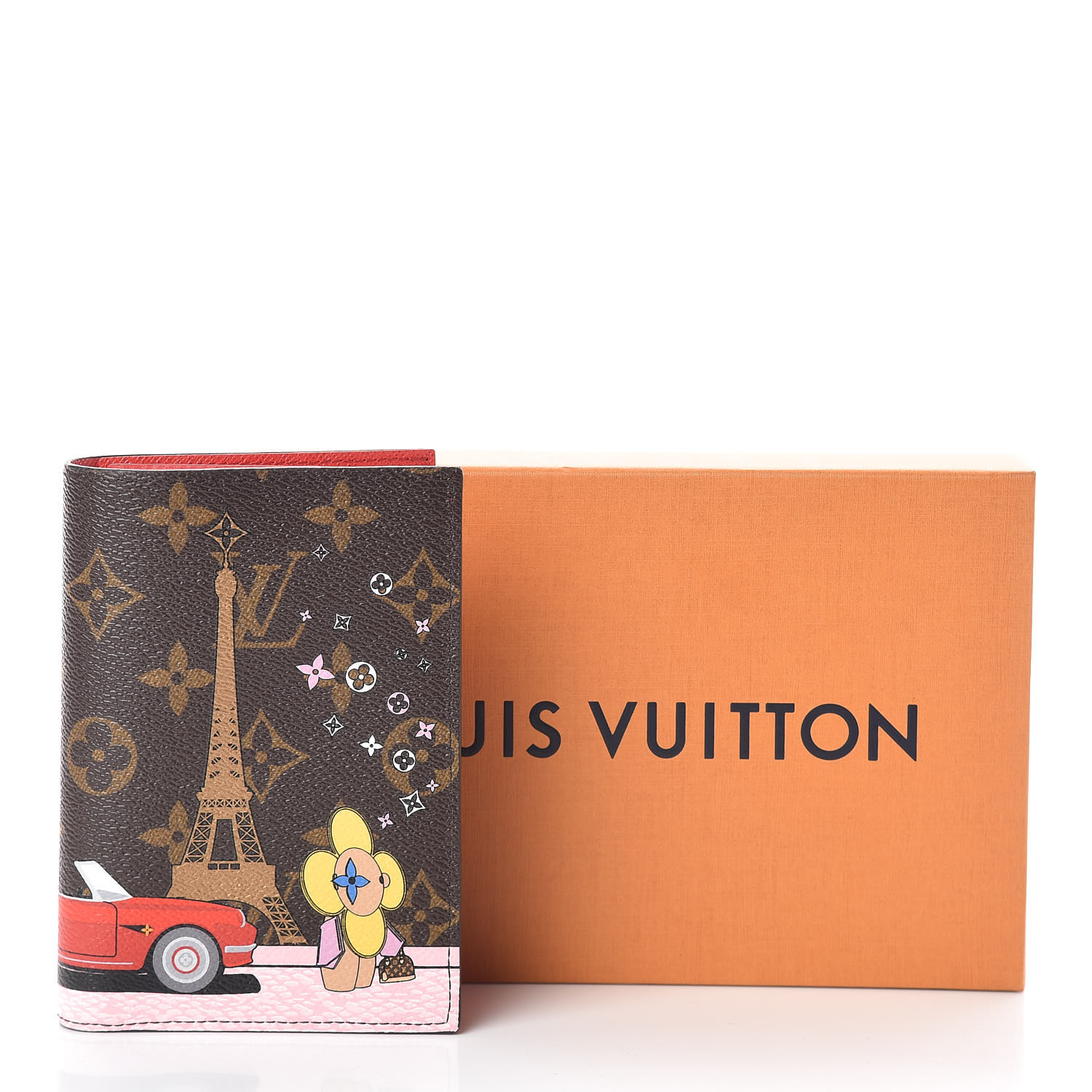 LOUIS VUITTON Monogram Vivienne Xmas Paris Passport Cover Rouge 445671
