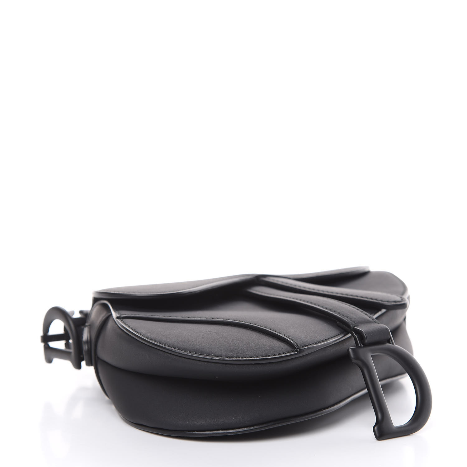 CHRISTIAN DIOR Ultra Matte Calfskin Mini Saddle Bag Black 447249