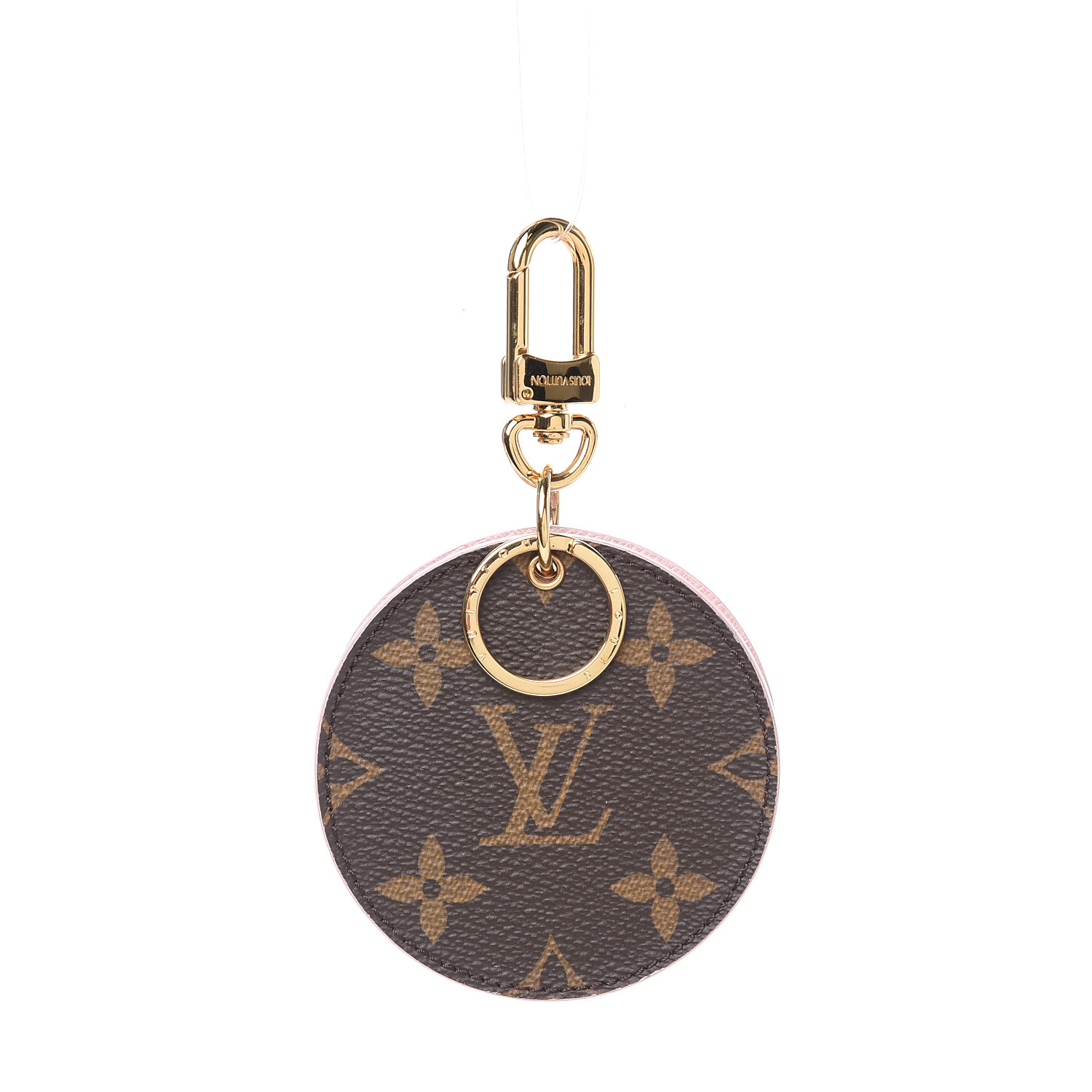 LOUIS VUITTON Monogram LV Mirror Bag Charm Key Holder Rose Ballerine 494461