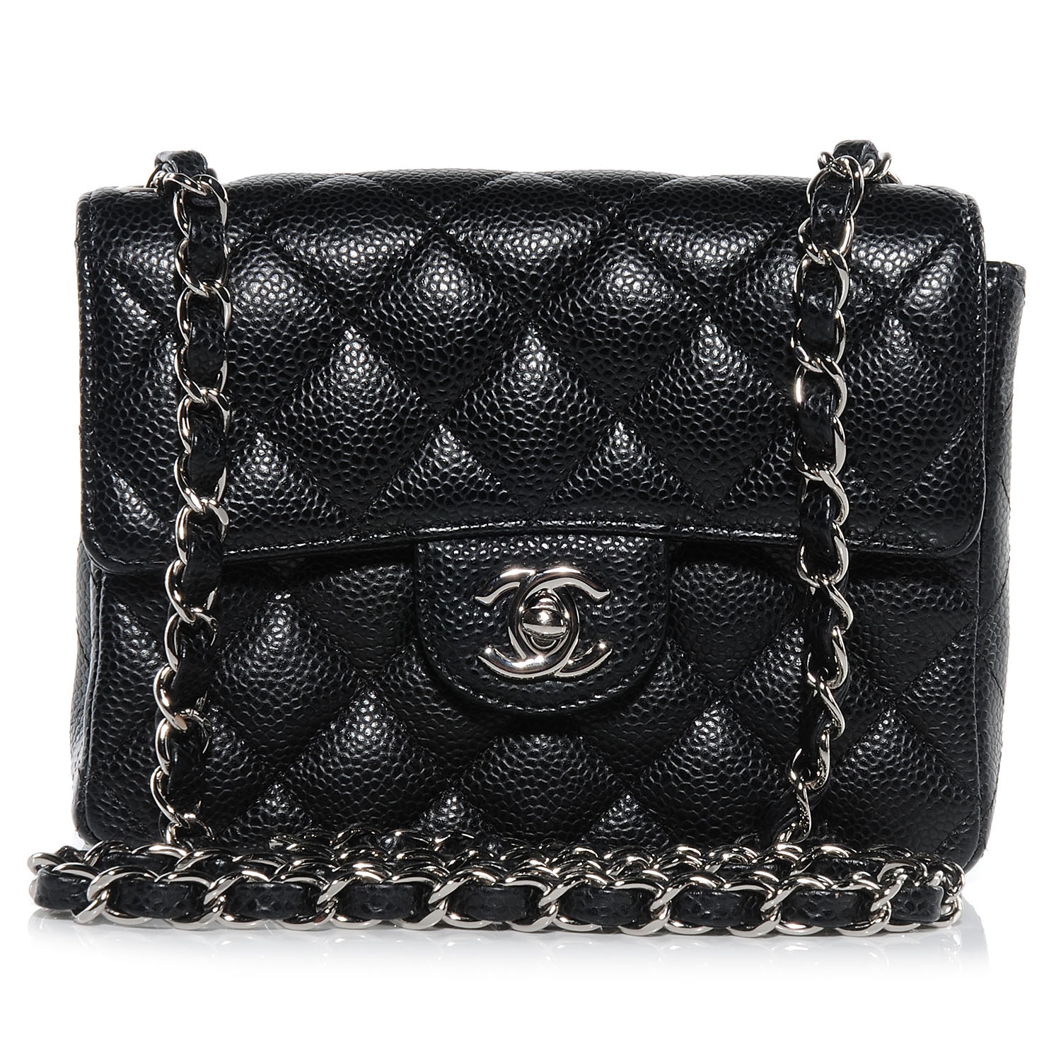 CHANEL Caviar Quilted Mini Flap Bag Black 51945