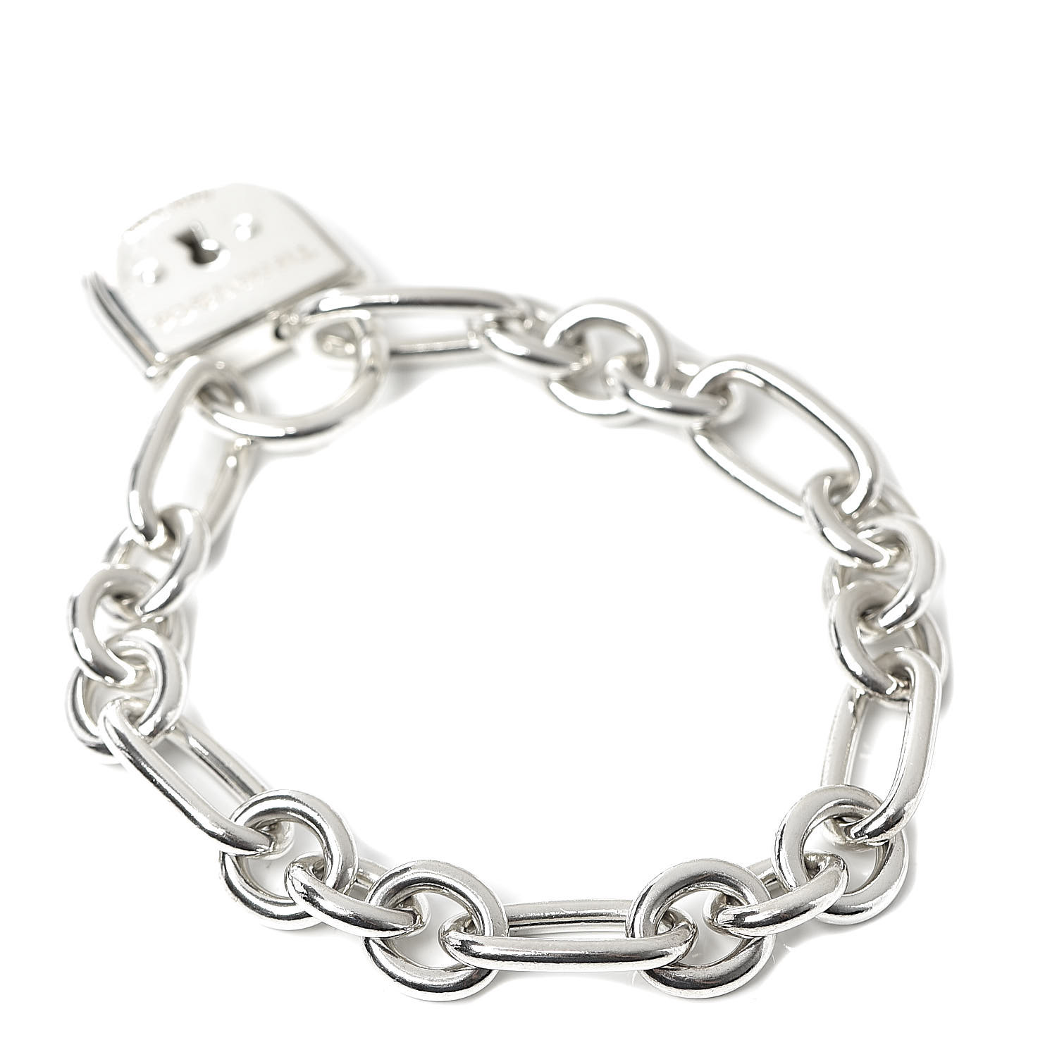 TIFFANY Sterling Silver Lock Charm Bracelet 520162