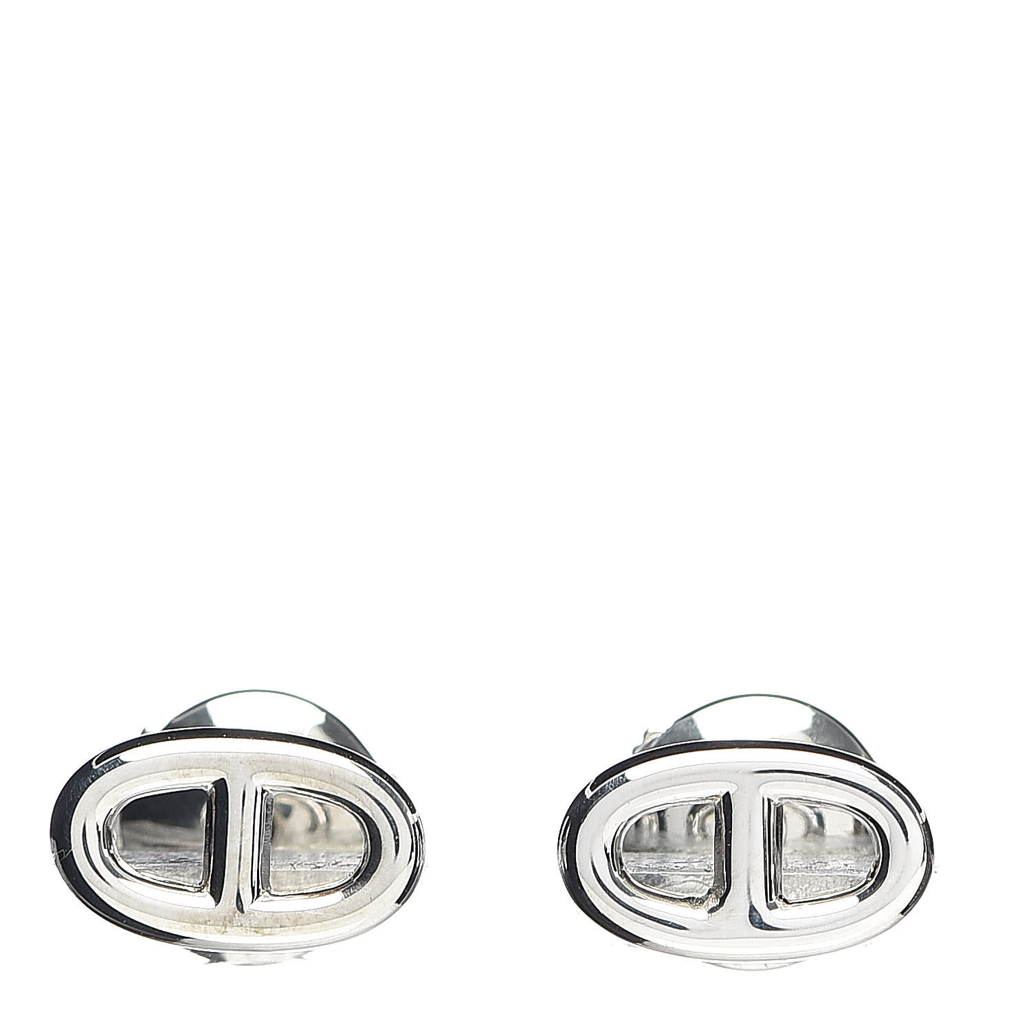 HERMES Sterling Silver Chaine D'Ancre Earrings TPM 520590