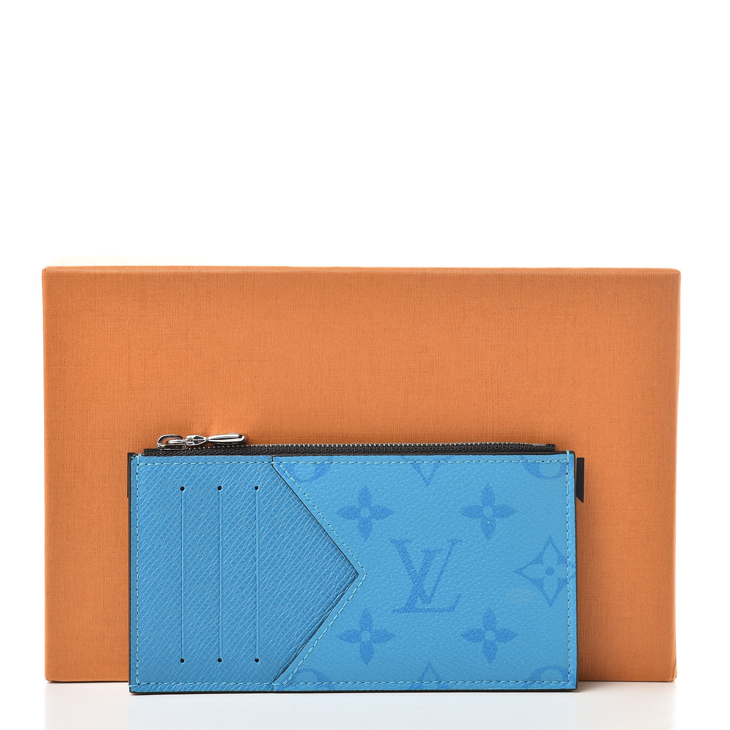 LOUIS VUITTON Monogram Taiga Coin Card Holder Blue Lagoon 586960