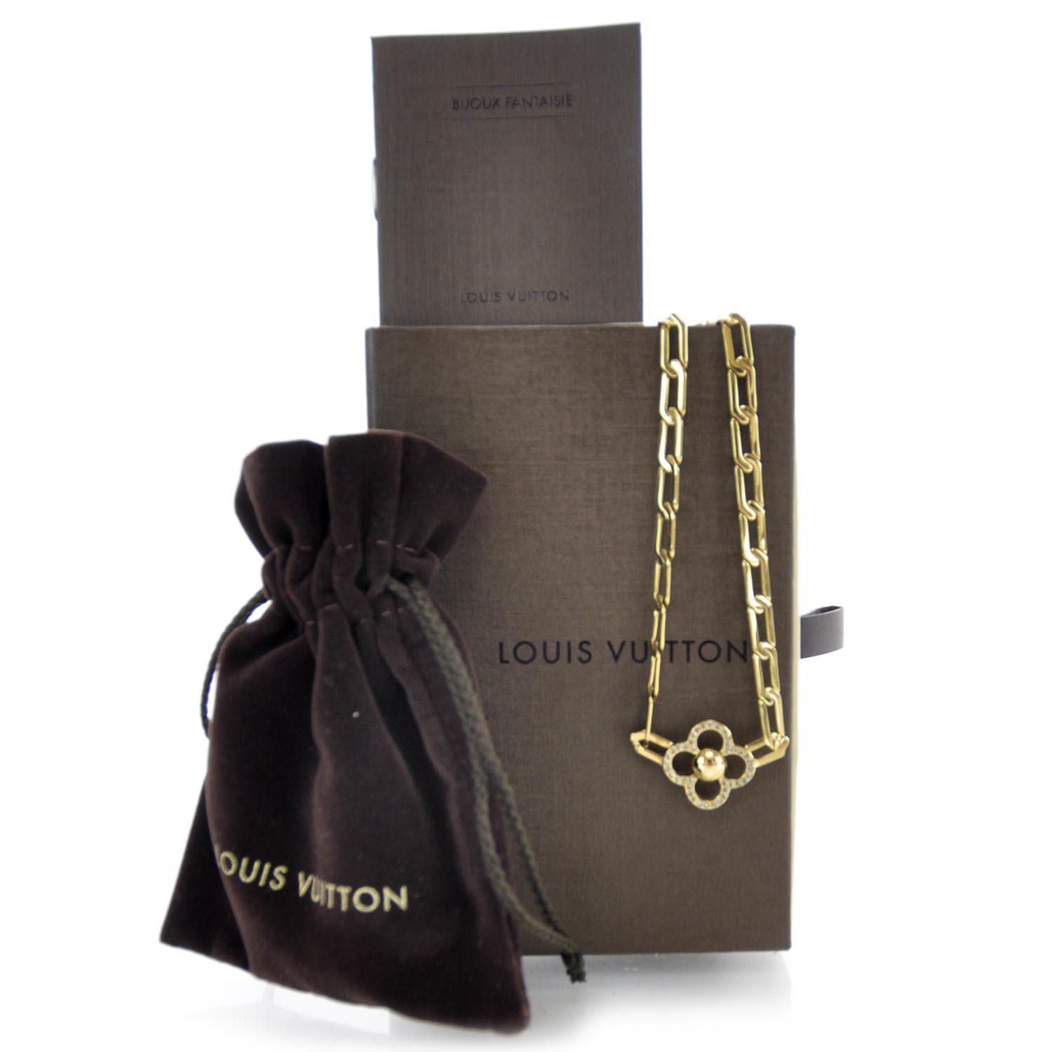 LOUIS VUITTON Flower Power Necklace Gold 33959