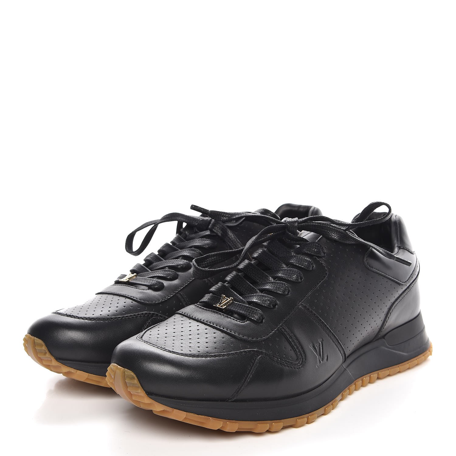 LOUIS VUITTON X SUPREME Calfskin Mens Runaway Sneakers 7.5 Black 339713