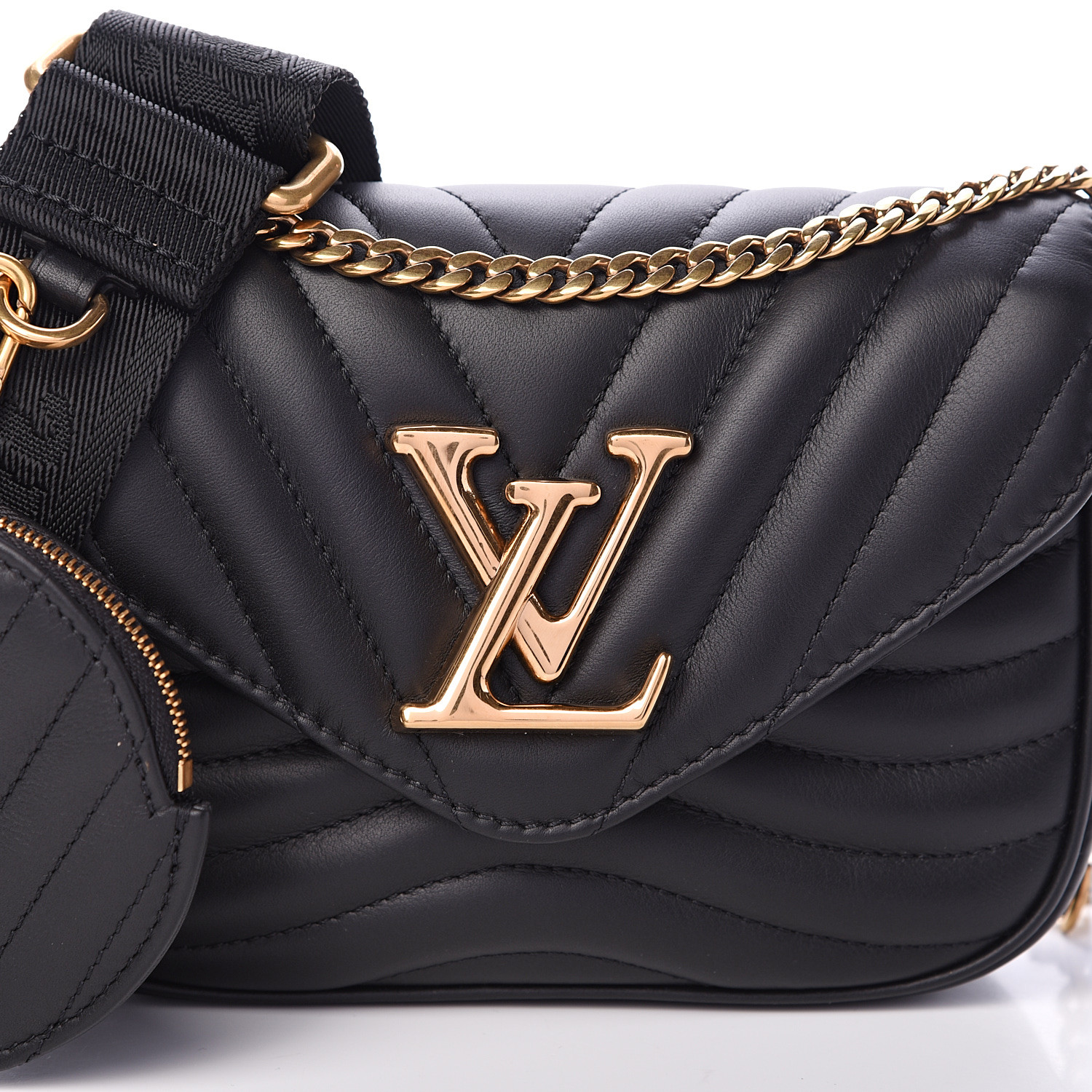 LOUIS VUITTON Calfskin New Wave Multi Pochette Black 554399