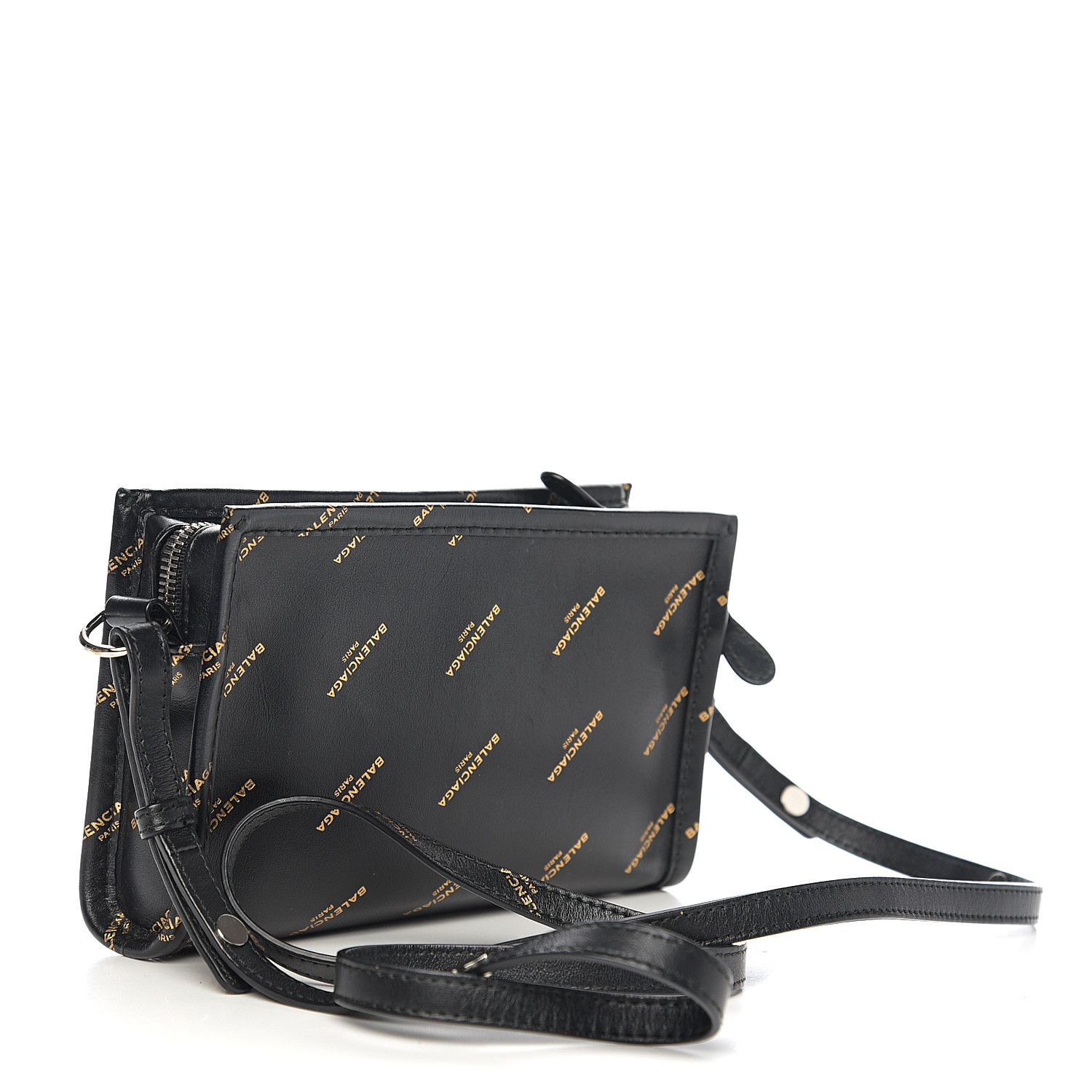 balenciaga bazar pochette logo print crossbody bag