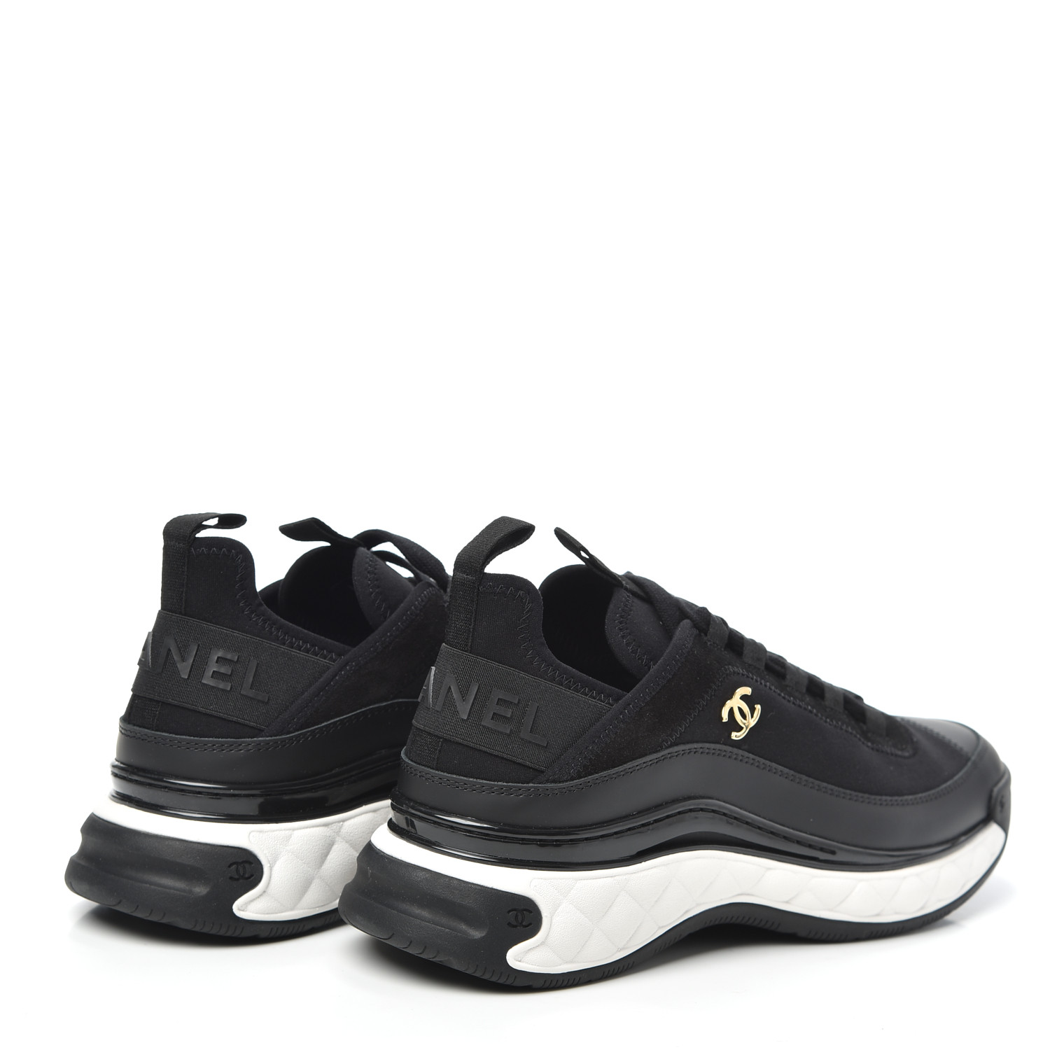 chanel calfskin womens logo sneakers