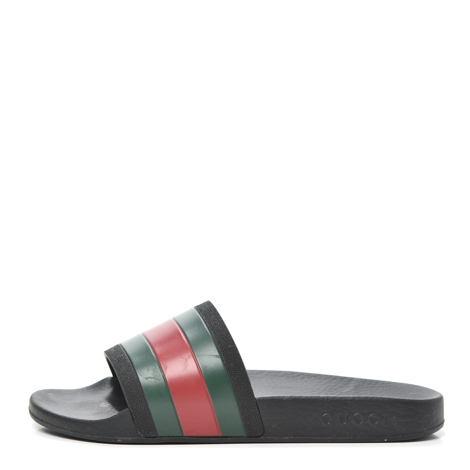 gucci rubber slide sandal black
