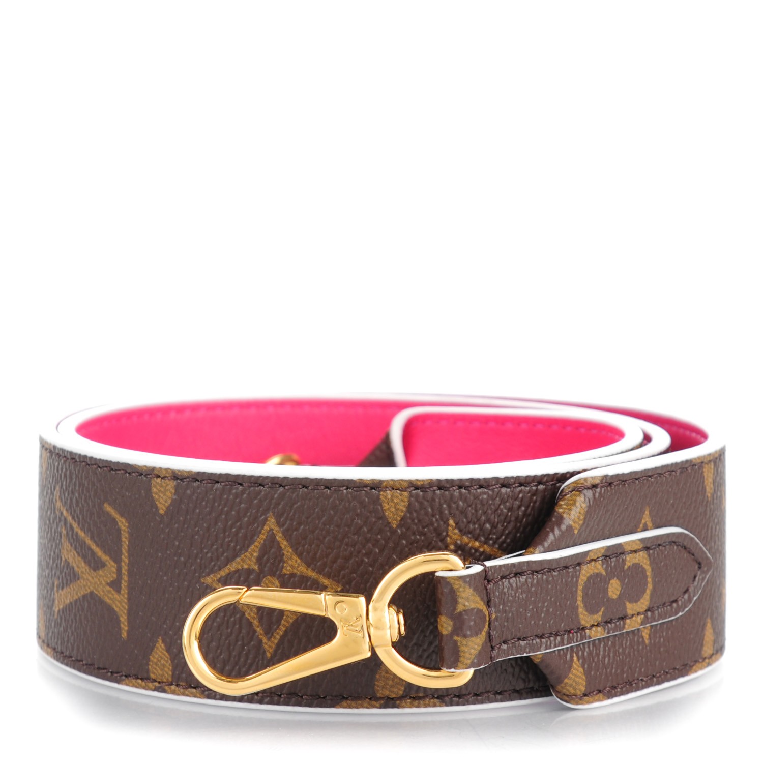 LOUIS VUITTON Monogram Bandouliere Shoulder Strap Hot Pink ...