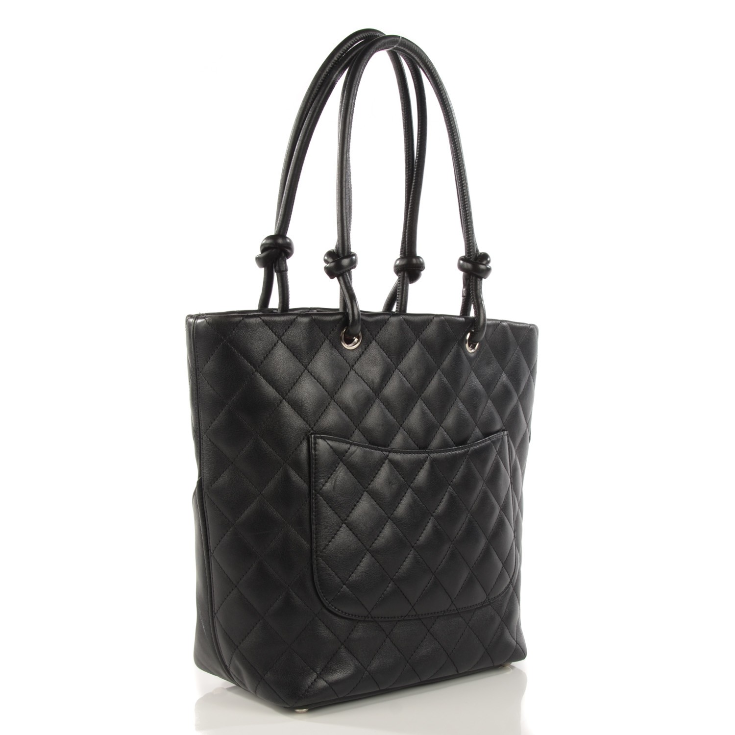 CHANEL Calfskin Quilted Medium Cambon Tote Black 133812
