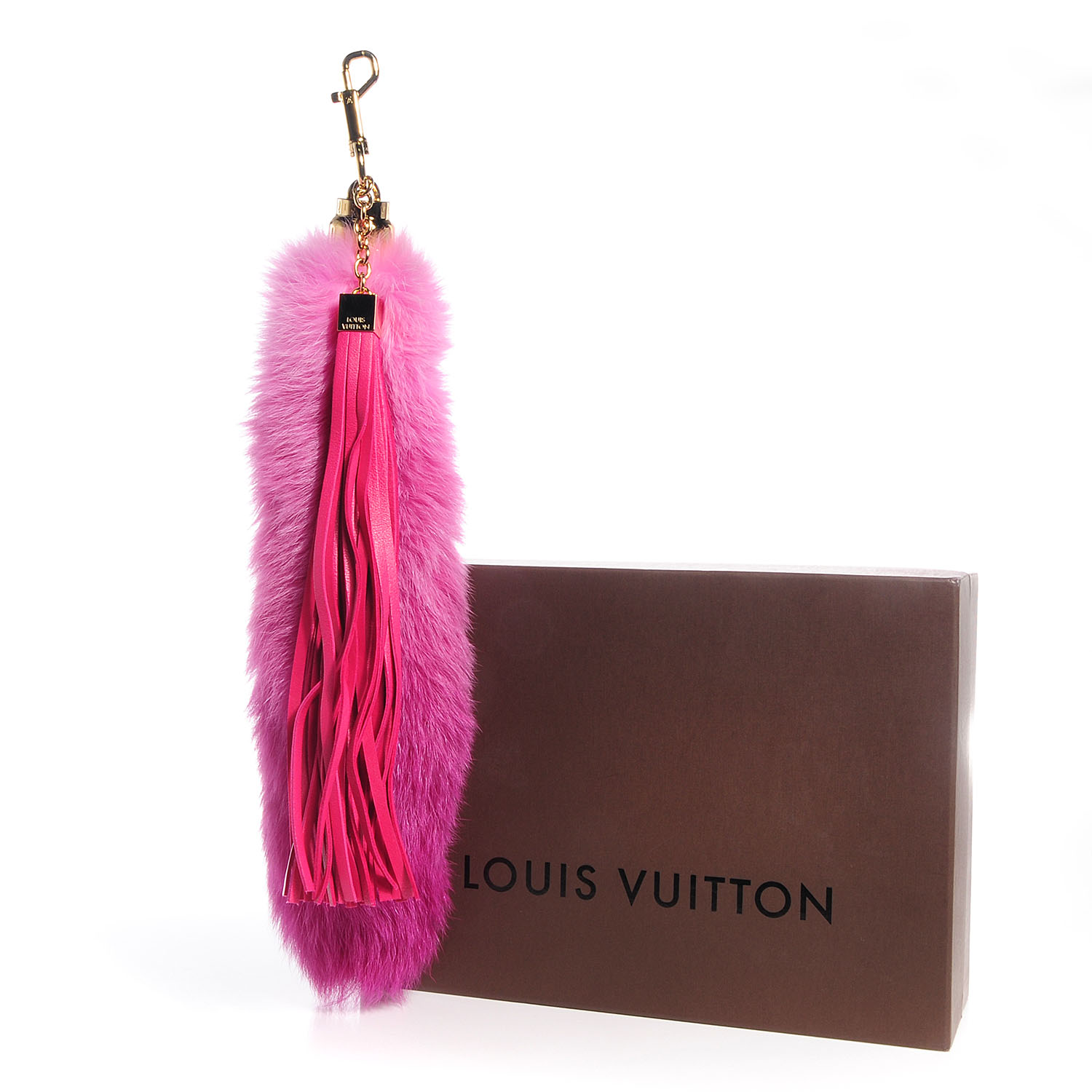 LOUIS VUITTON Fox Fur Foxy Bag Charm Rose 74968