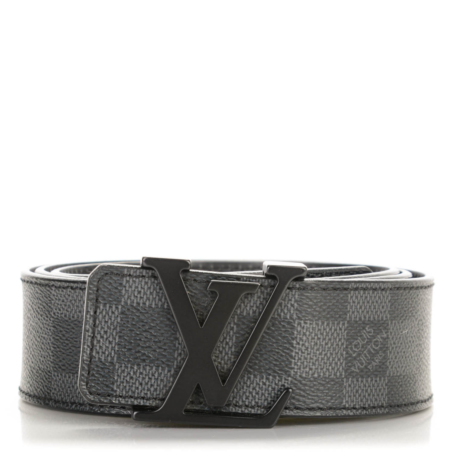 LOUIS VUITTON Damier Graphite 40mm LV Initiales Belt 100 40 152003